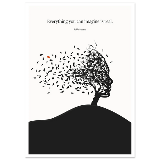 Pablo Picasso Quote Print – "Everything you can imagine is real" Wall Art Poster-INK & FRAME STUDIO