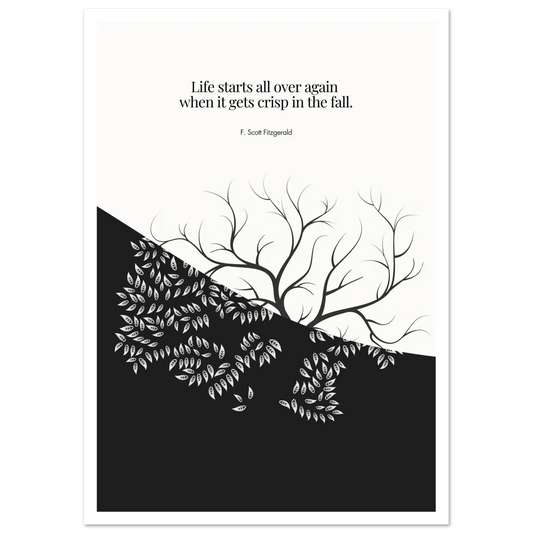 F. Scott Fitzgerald Quote Print – "Life starts all over again.."-INK & FRAME STUDIO