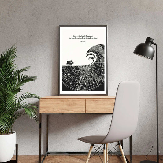 Little Women Quote Print - "I am not afraid of storms" Wall Art Poster - INK & FRAME STUDIO