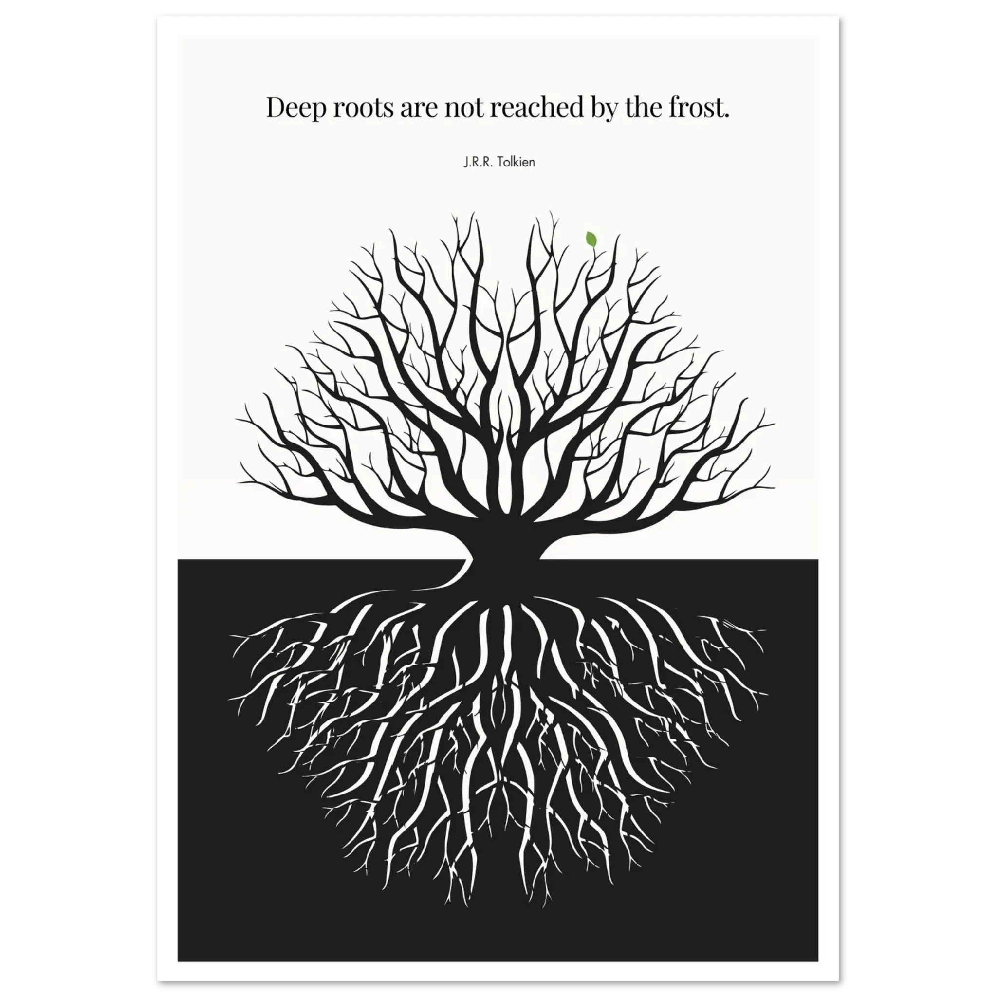 J.R.R. Tolkien Quote Print – "Deep roots are not reached by the frost" Wall Art Poster - INK & FRAME STUDIO