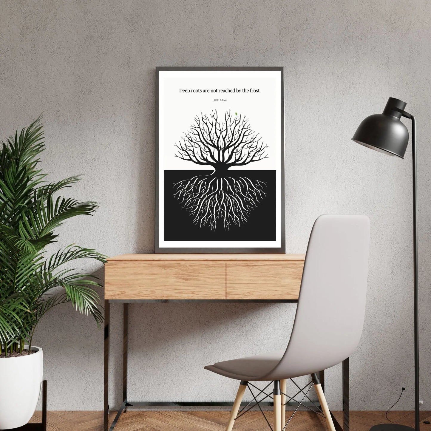 J.R.R. Tolkien Quote Print – "Deep roots are not reached by the frost" Wall Art Poster - INK & FRAME STUDIO