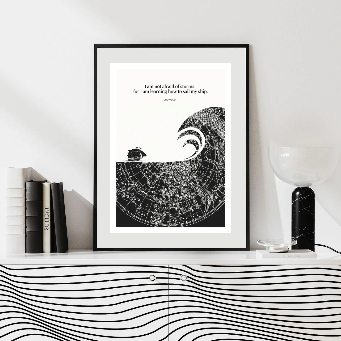 Little Women Quote Print - "I am not afraid of storms" Wall Art Poster - INK & FRAME STUDIO