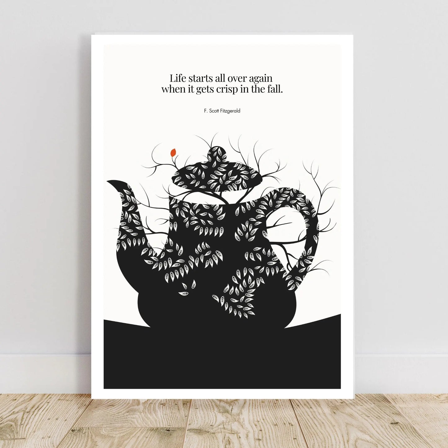 F. Scott Fitzgerald Quote Print - "Life starts all over again" Wall Art Poster - INK & FRAME STUDIO