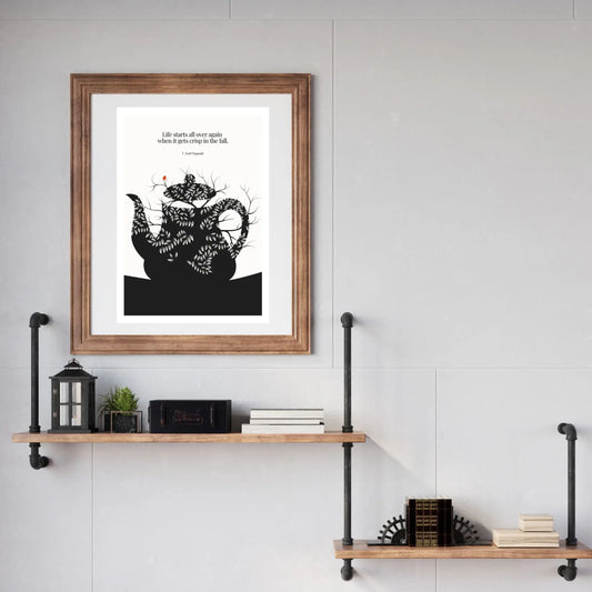 F. Scott Fitzgerald Quote Print - "Life starts all over again" Wall Art Poster-INK & FRAME STUDIO