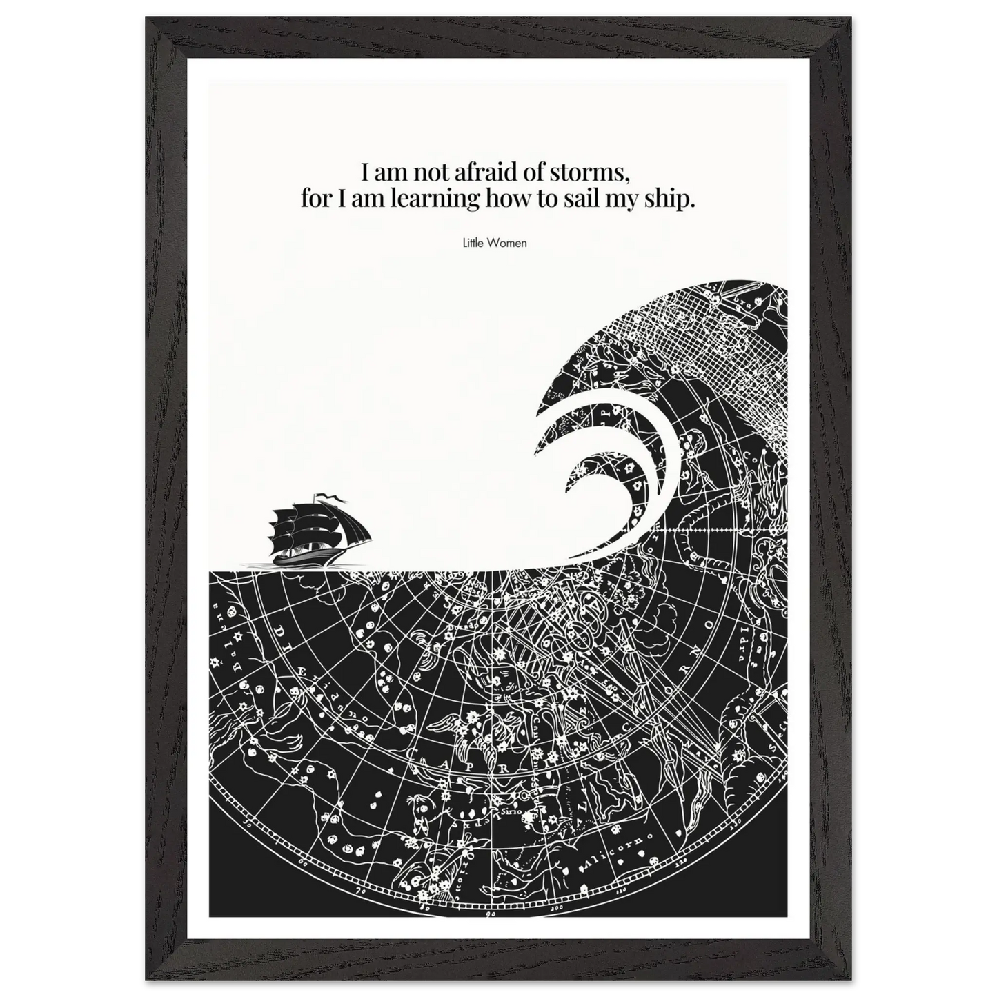 Little Women Quote Print - "I am not afraid of storms" Wall Art Poster - INK & FRAME STUDIO