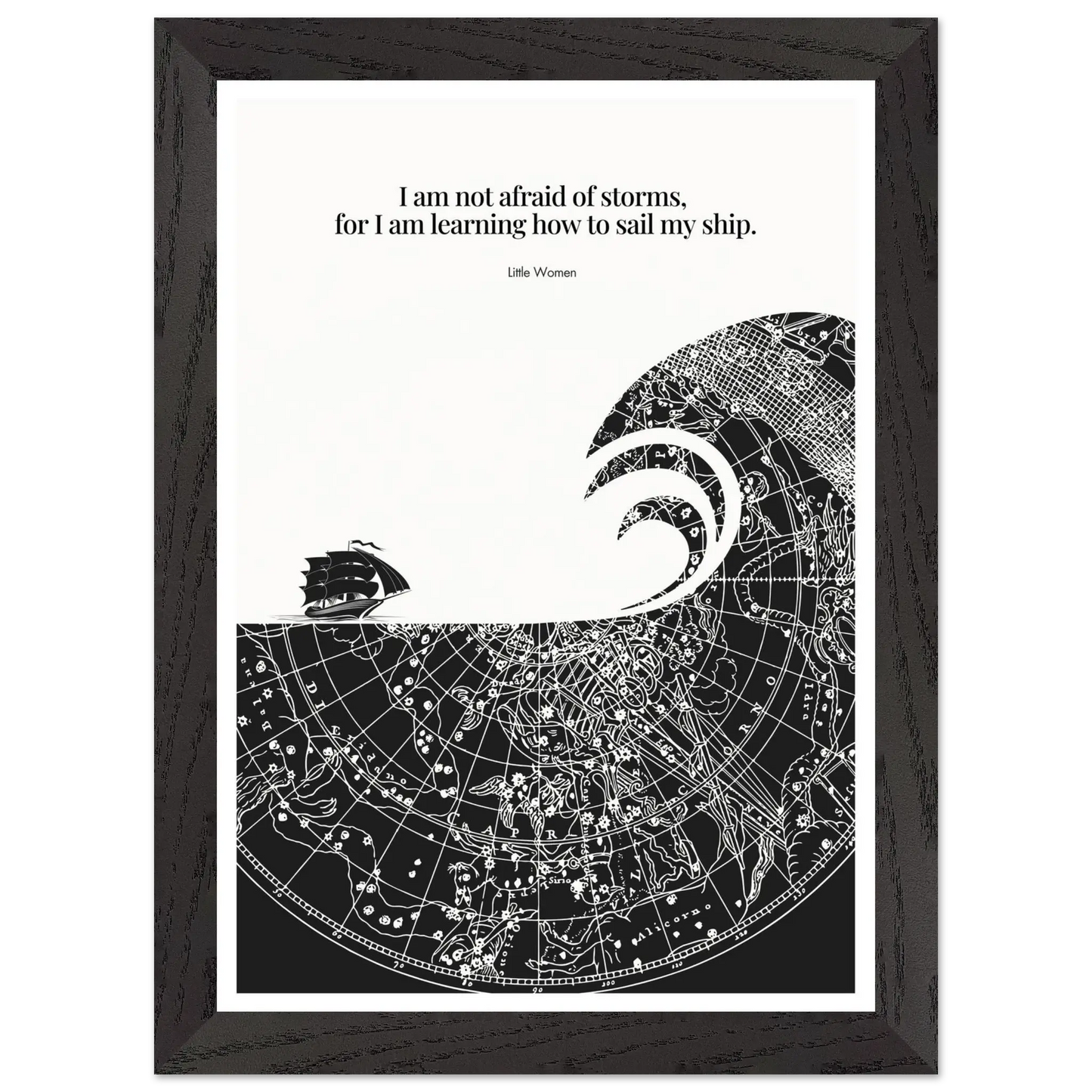 Little Women Quote Print - "I am not afraid of storms" Wall Art Poster - INK & FRAME STUDIO
