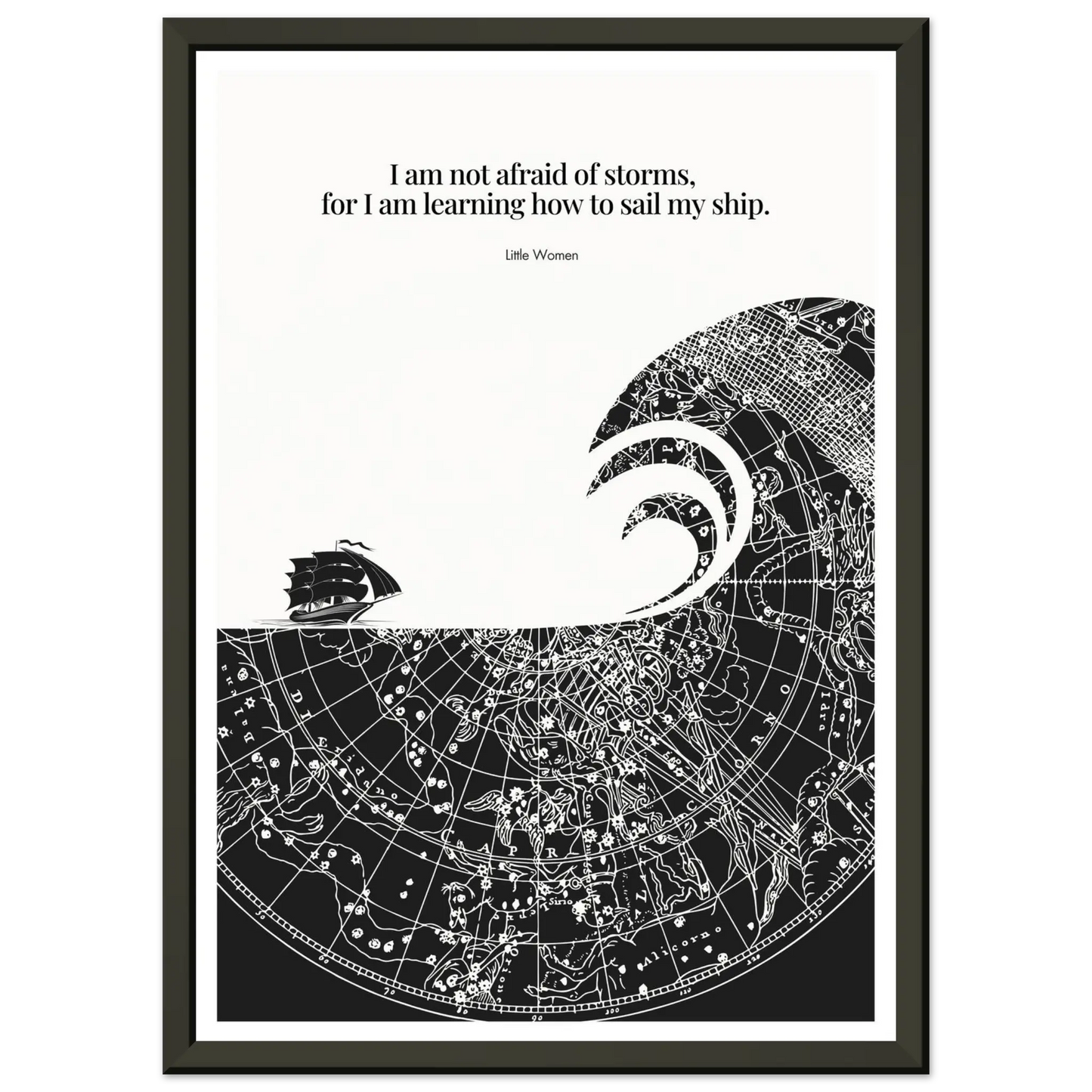 Little Women Quote Print - "I am not afraid of storms" Wall Art Poster - INK & FRAME STUDIO