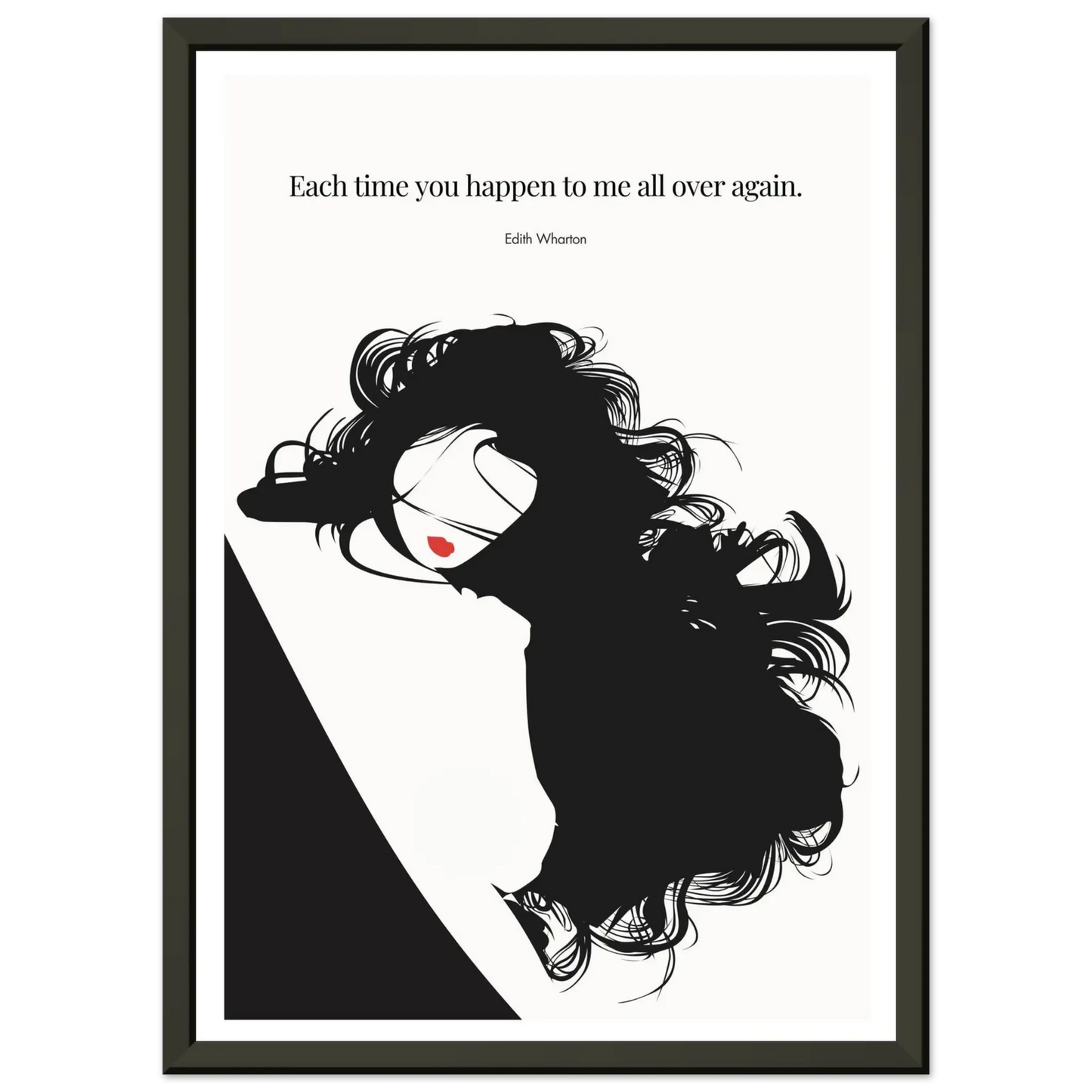 Edith Wharton Quote Print – "Each time you happen to me all over again" Wall Art Poster - INK & FRAME STUDIO