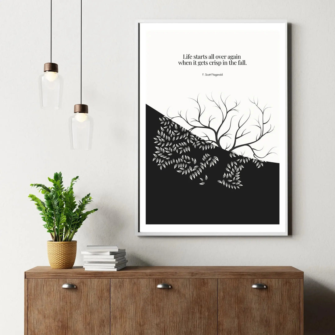Life-Starts-All-Over-Again-A-Minimalist-Autumn-Poster-Inspired-by-F.-Scott-Fitzgerald INK & FRAME STUDIO