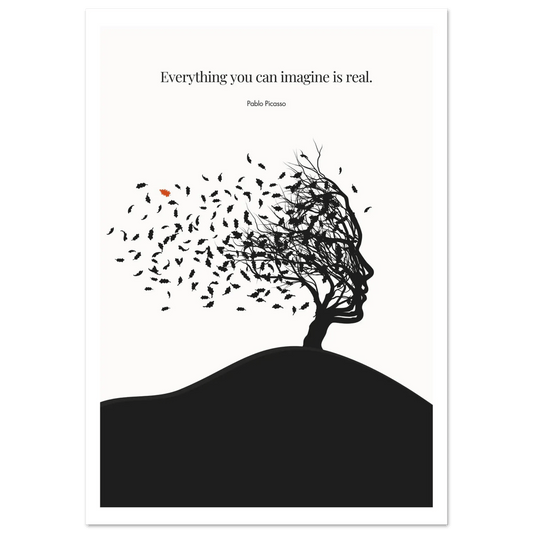 Pablo Picasso Quote Print – "Everything you can imagine is real" Wall Art Poster-INK & FRAME STUDIO