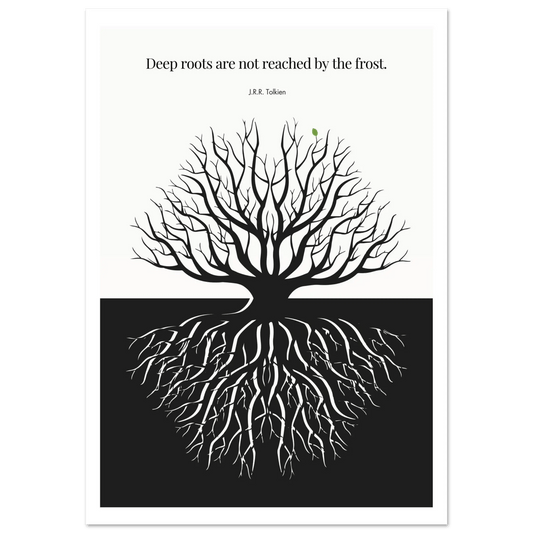 J.R.R. Tolkien Quote Print – "Deep roots are not reached by the frost" Wall Art Poster-INK & FRAME STUDIO