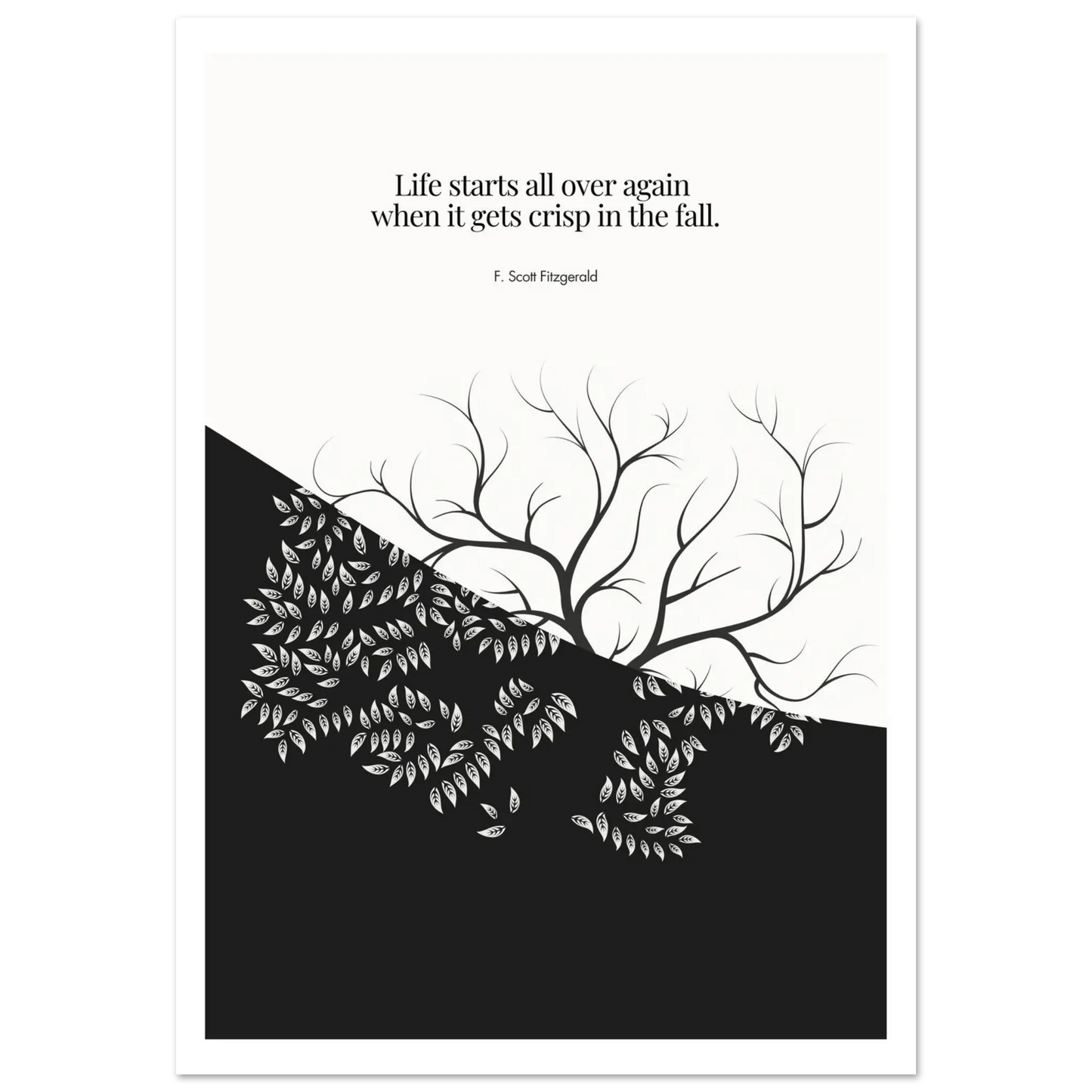 F. Scott Fitzgerald Quote Print – "Life starts all over again.."-INK & FRAME STUDIO