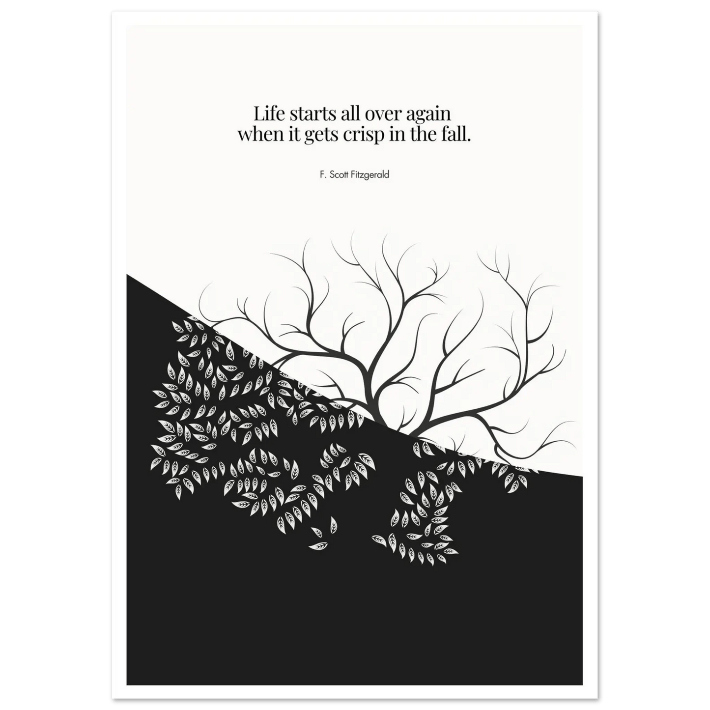F. Scott Fitzgerald Quote Print – "Life starts all over again.."-INK & FRAME STUDIO