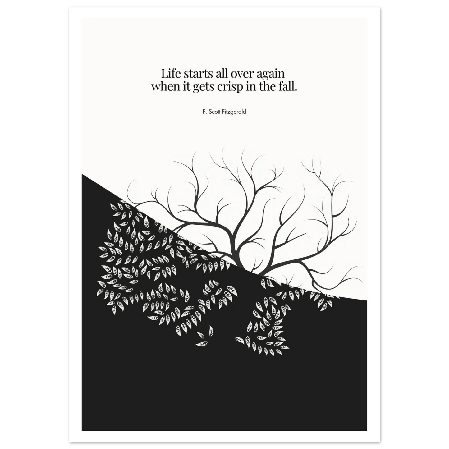 F. Scott Fitzgerald Quote Print – "Life starts all over again.."-INK & FRAME STUDIO