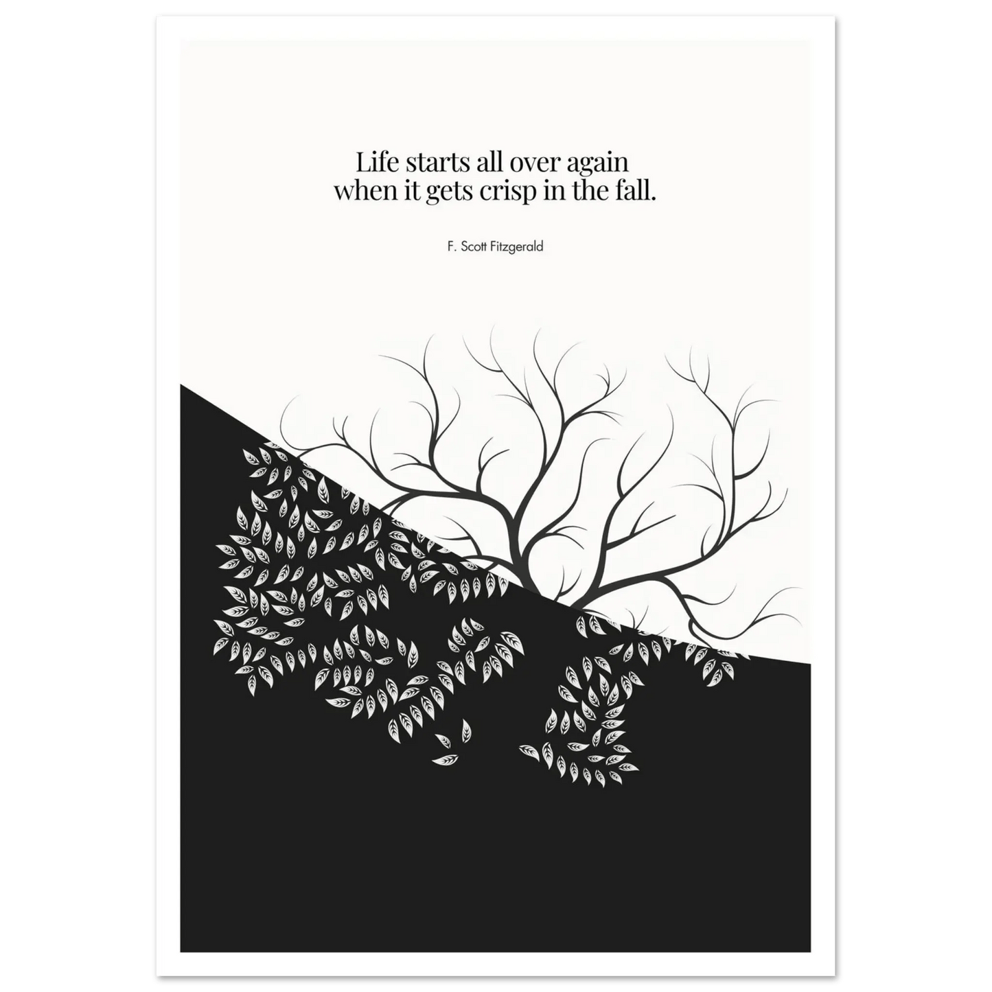 F. Scott Fitzgerald Quote Print – "Life starts all over again.."-INK & FRAME STUDIO