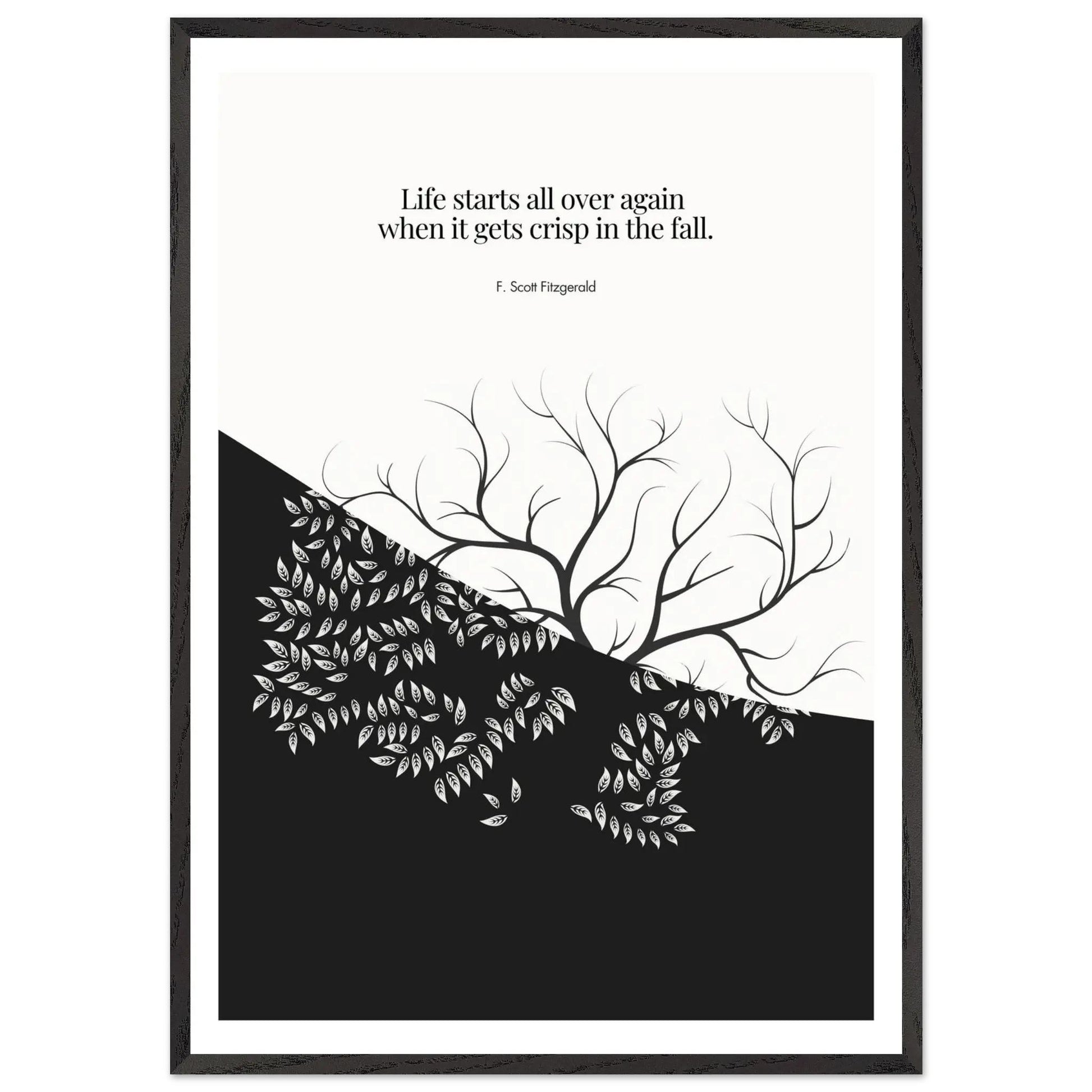F. Scott Fitzgerald Quote Print – "Life starts all over again.."-INK & FRAME STUDIO
