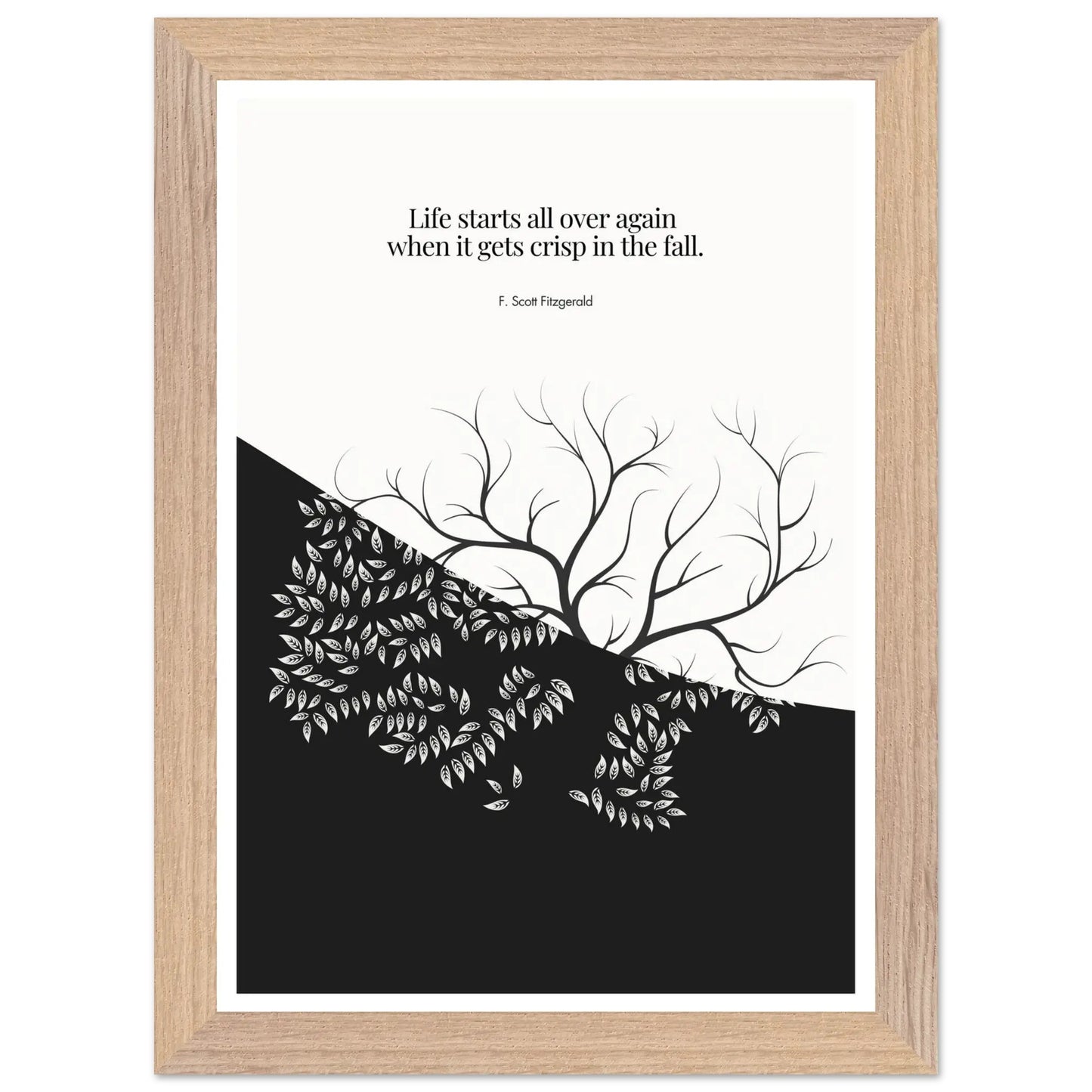 F. Scott Fitzgerald Quote Print – "Life starts all over again.."-INK & FRAME STUDIO