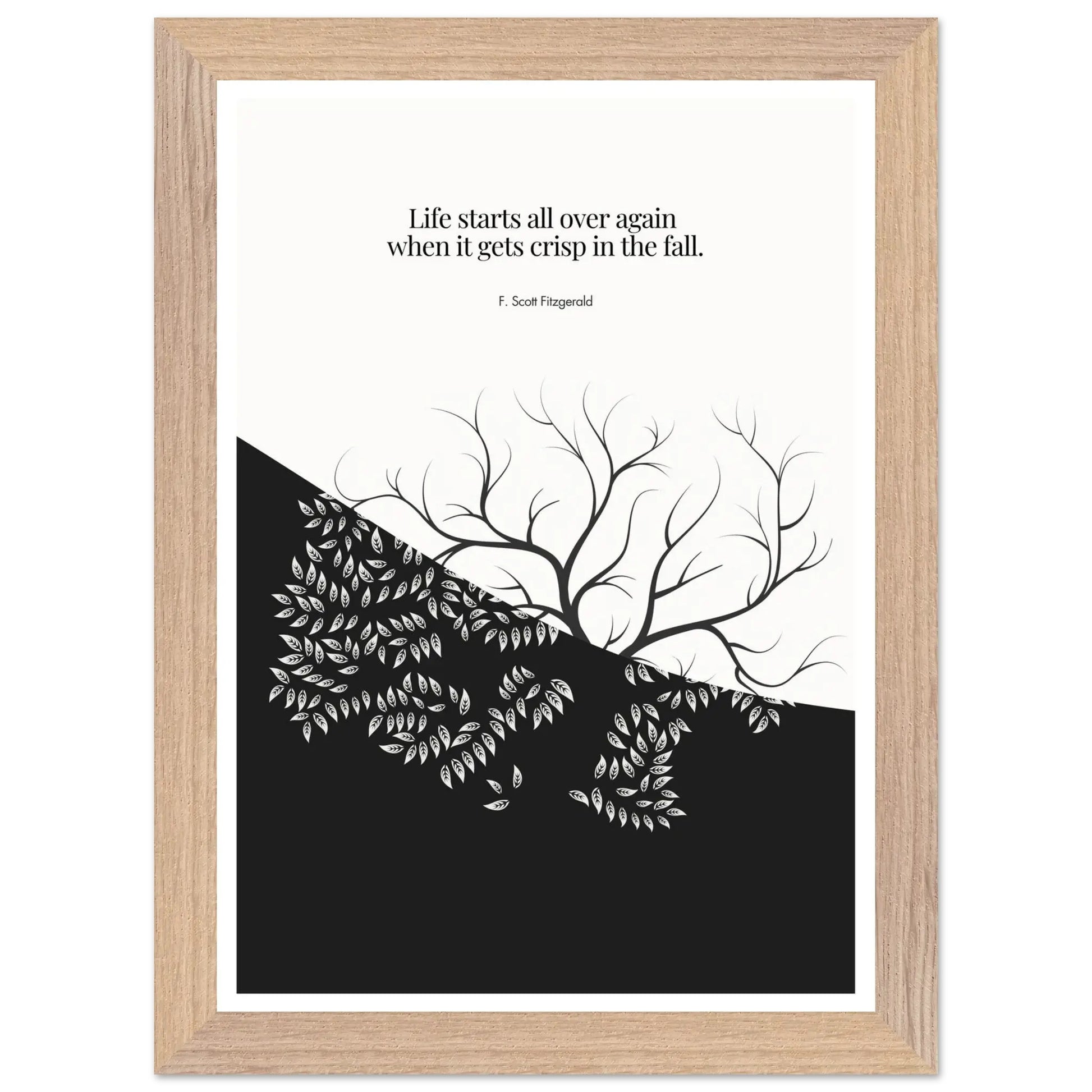F. Scott Fitzgerald Quote Print – "Life starts all over again.."-INK & FRAME STUDIO