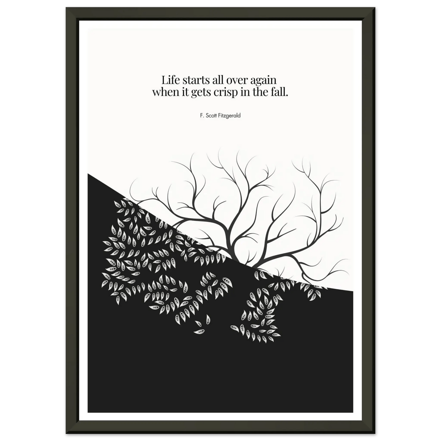 F. Scott Fitzgerald Quote Print – "Life starts all over again.."-INK & FRAME STUDIO