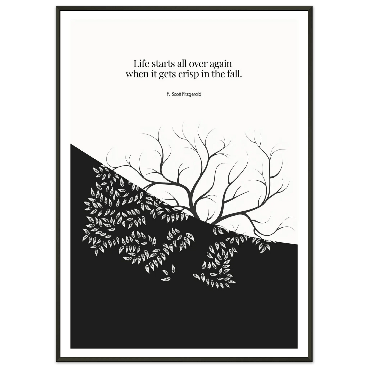 F. Scott Fitzgerald Quote Print – "Life starts all over again.."-INK & FRAME STUDIO