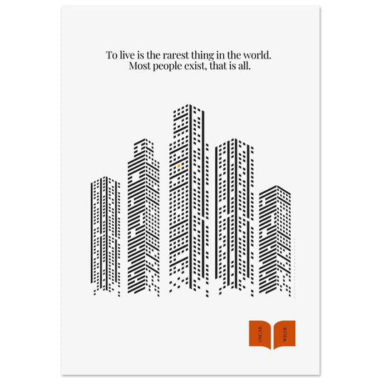 Oscar Wilde Quote Print – “To Live Is the Rarest Thing” Minimalist Wall Art-INK & FRAME STUDIO