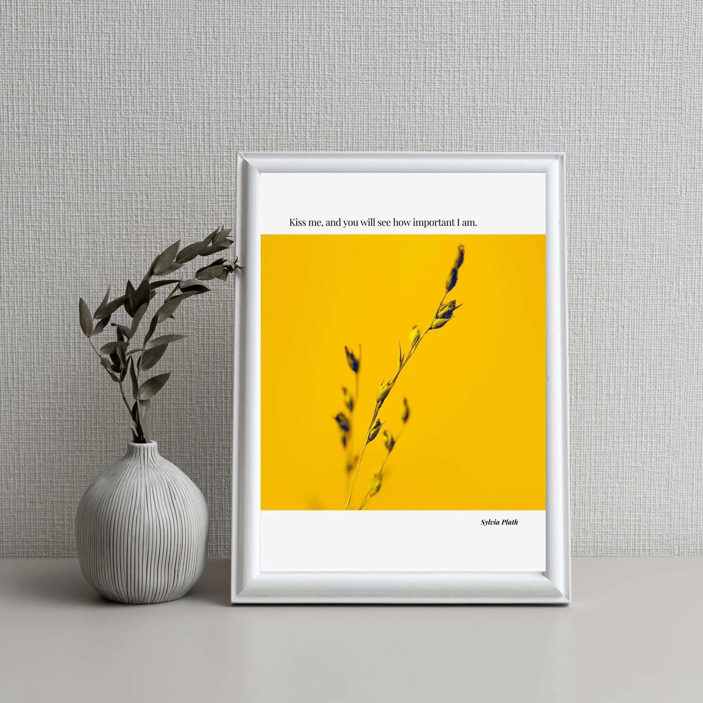 “Kiss Me, and You Will See How Important I Am” Framed Quote Wall Art – Ink Frame Studio-INK & FRAME STUDIO