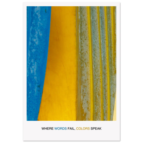 Abstract Blue Yellow Wall Art - Bold Colorful Modern Design  Print Material INK & FRAME STUDIO