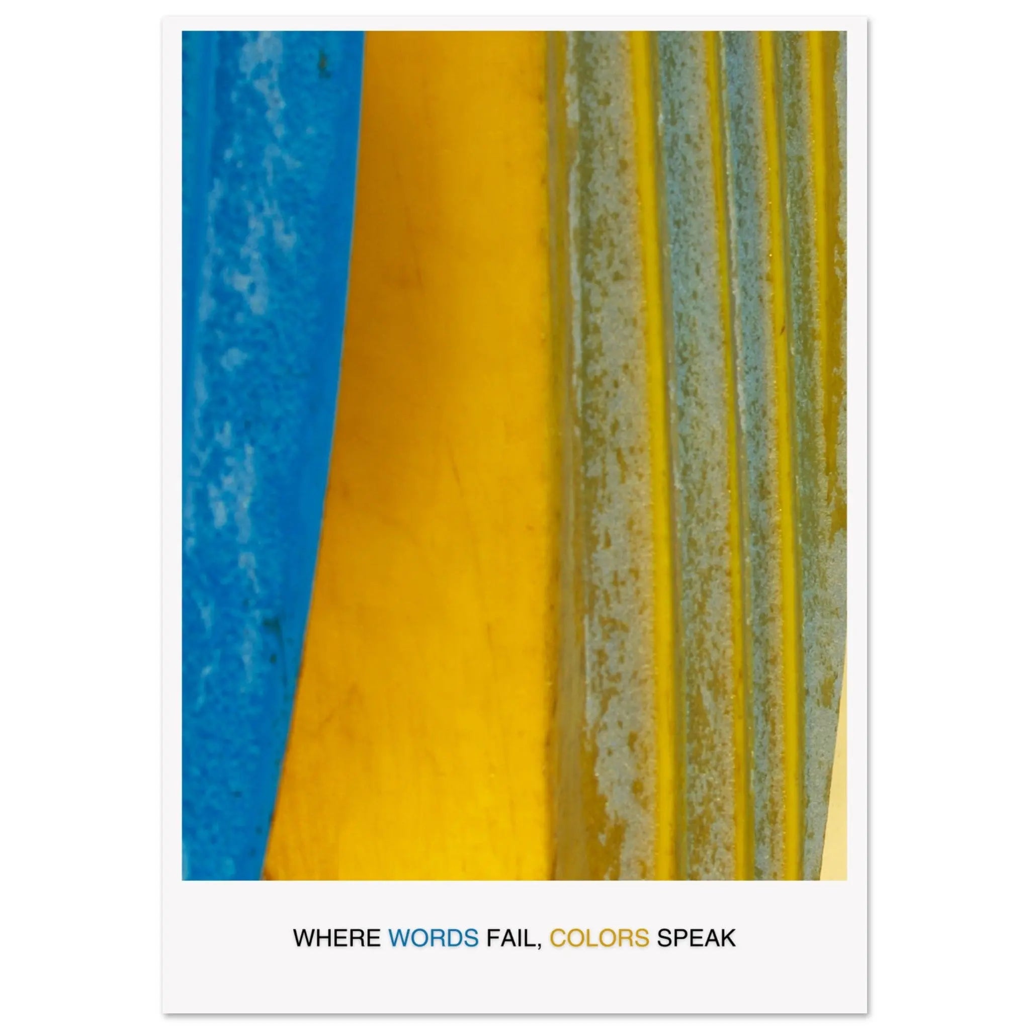 Abstract Blue Yellow Wall Art - Bold Colorful Modern Design  Print Material INK & FRAME STUDIO
