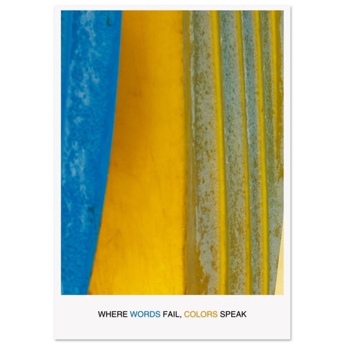 Abstract Blue Yellow Wall Art - Bold Colorful Modern Design  Print Material INK & FRAME STUDIO
