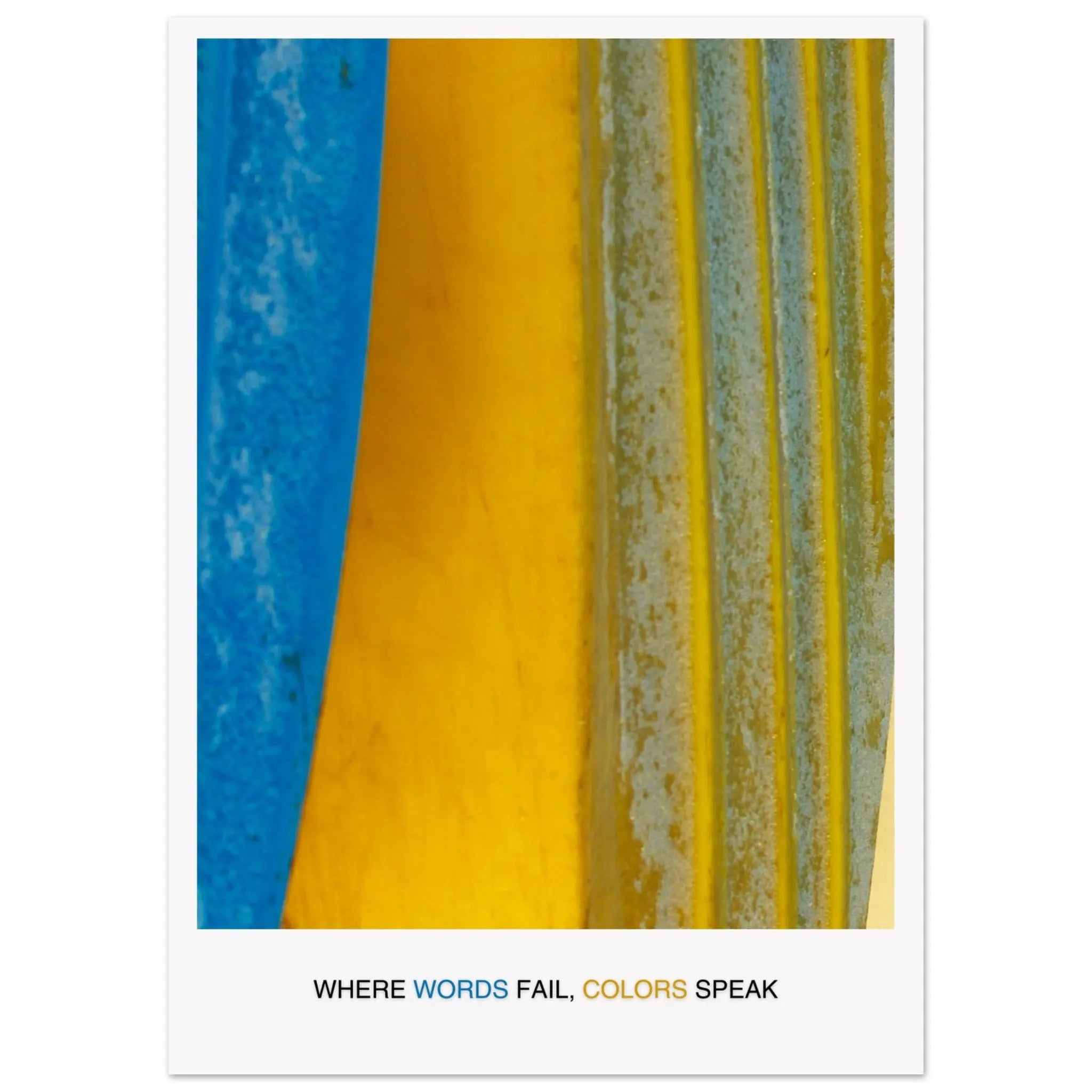 Abstract Blue Yellow Wall Art - Bold Colorful Modern Design  Print Material INK & FRAME STUDIO