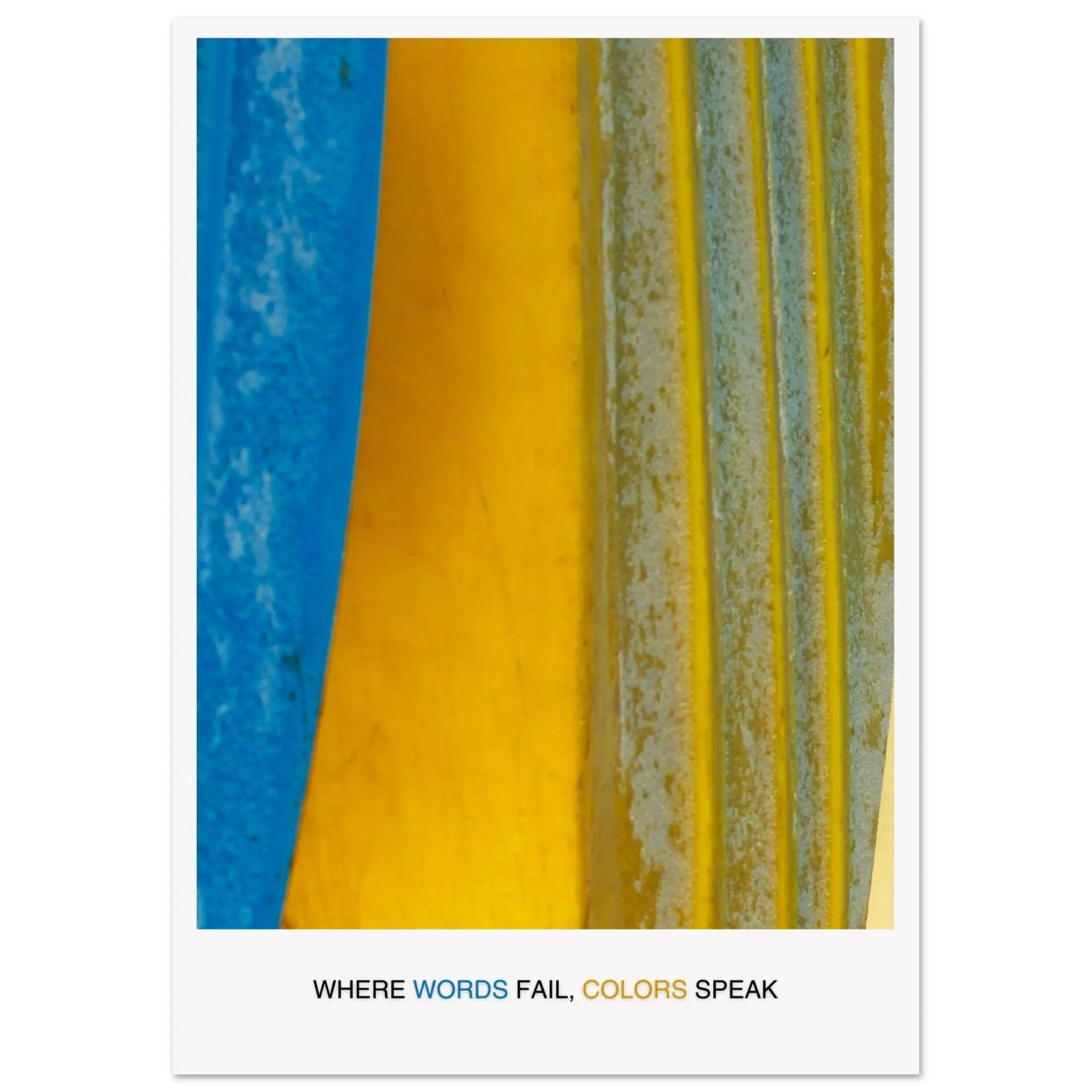 Abstract Blue Yellow Wall Art - Bold Colorful Modern Design  Print Material INK & FRAME STUDIO