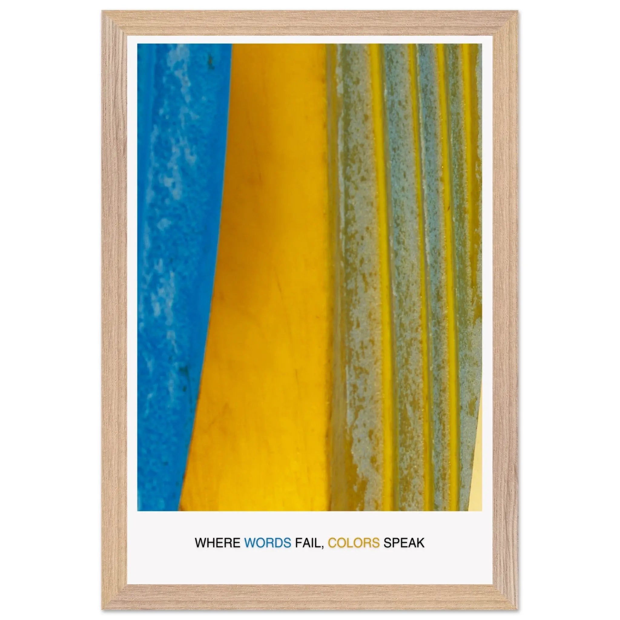 Abstract Blue Yellow Wall Art - Bold Colorful Modern Design  Print Material INK & FRAME STUDIO