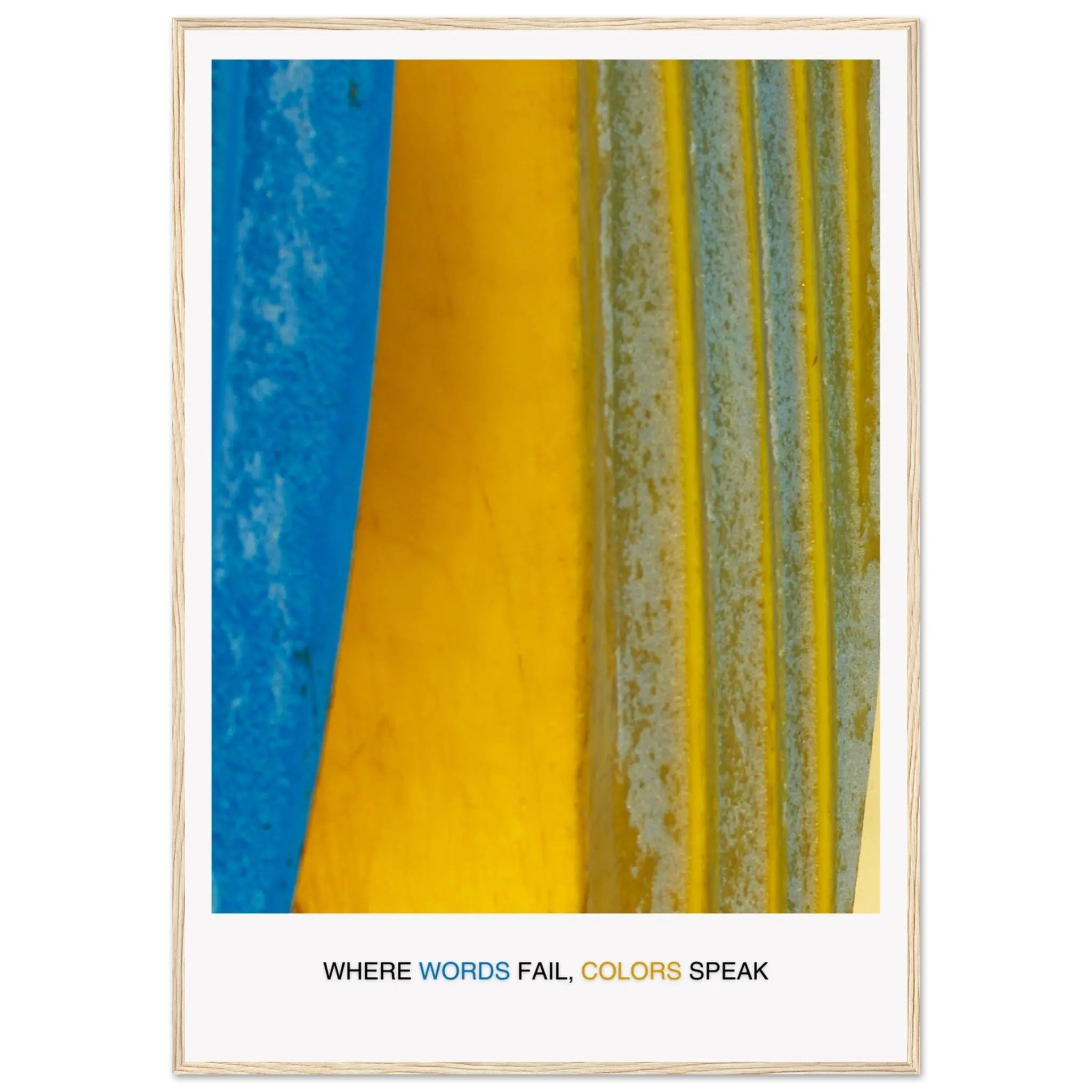 Abstract Blue Yellow Wall Art - Bold Colorful Modern Design  Print Material INK & FRAME STUDIO