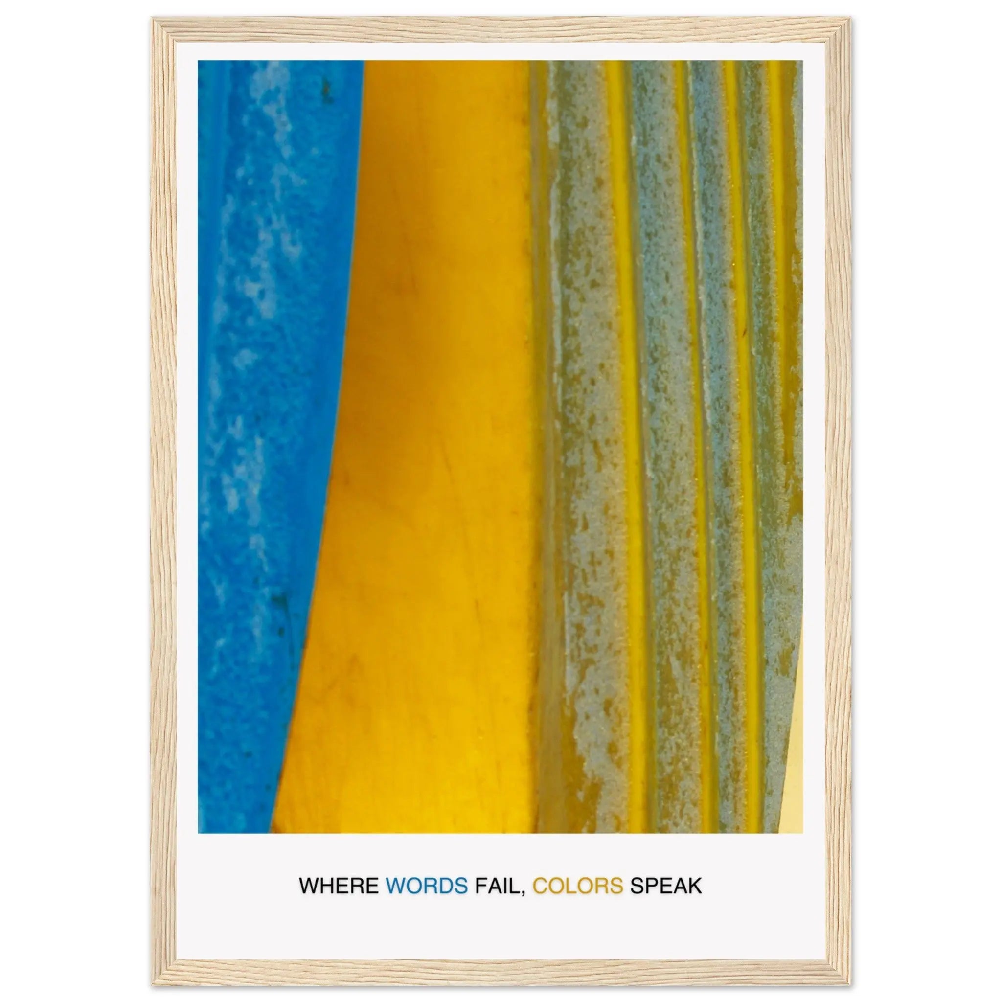 Abstract Blue Yellow Wall Art - Bold Colorful Modern Design  Print Material INK & FRAME STUDIO