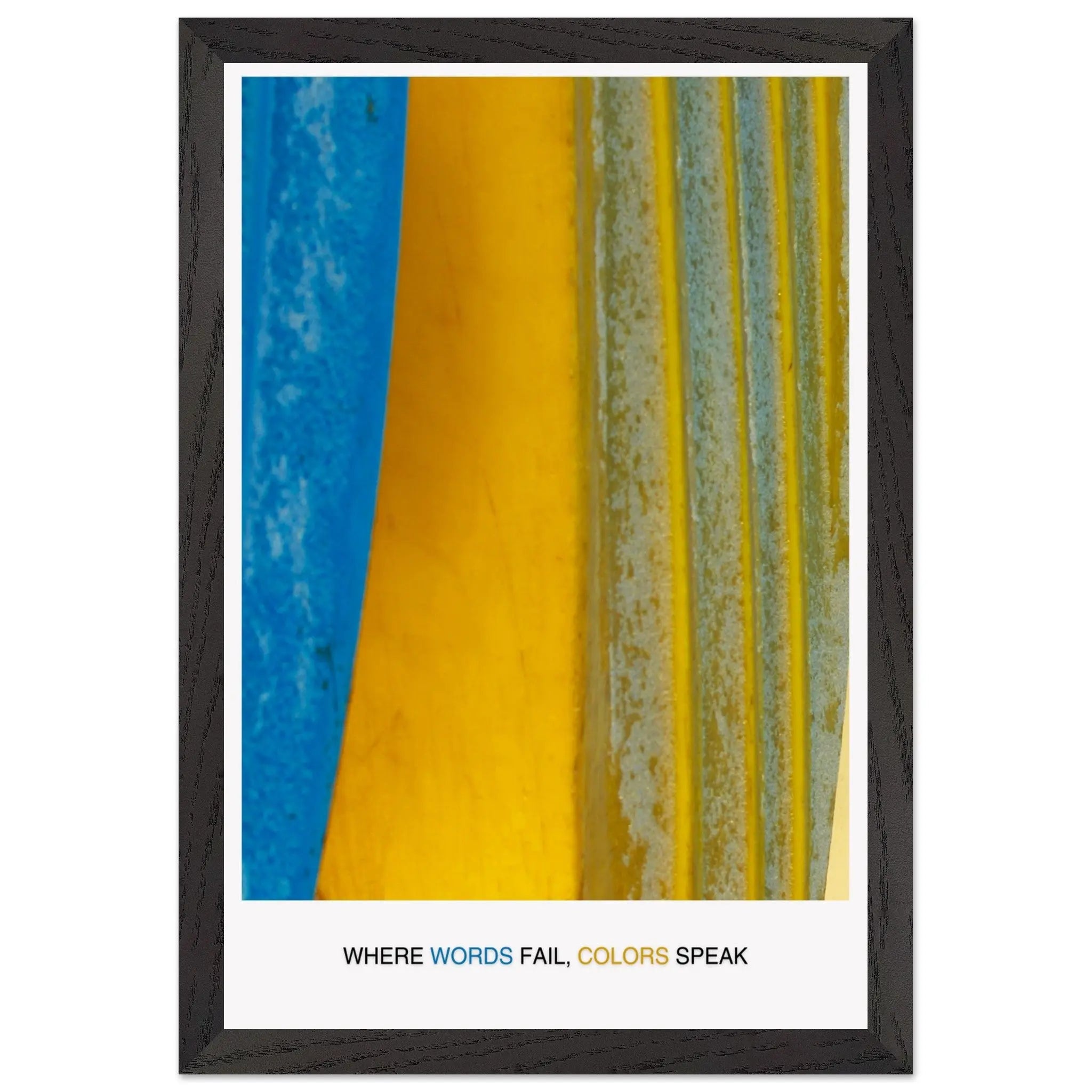 Abstract Blue Yellow Wall Art - Bold Colorful Modern Design  Print Material INK & FRAME STUDIO