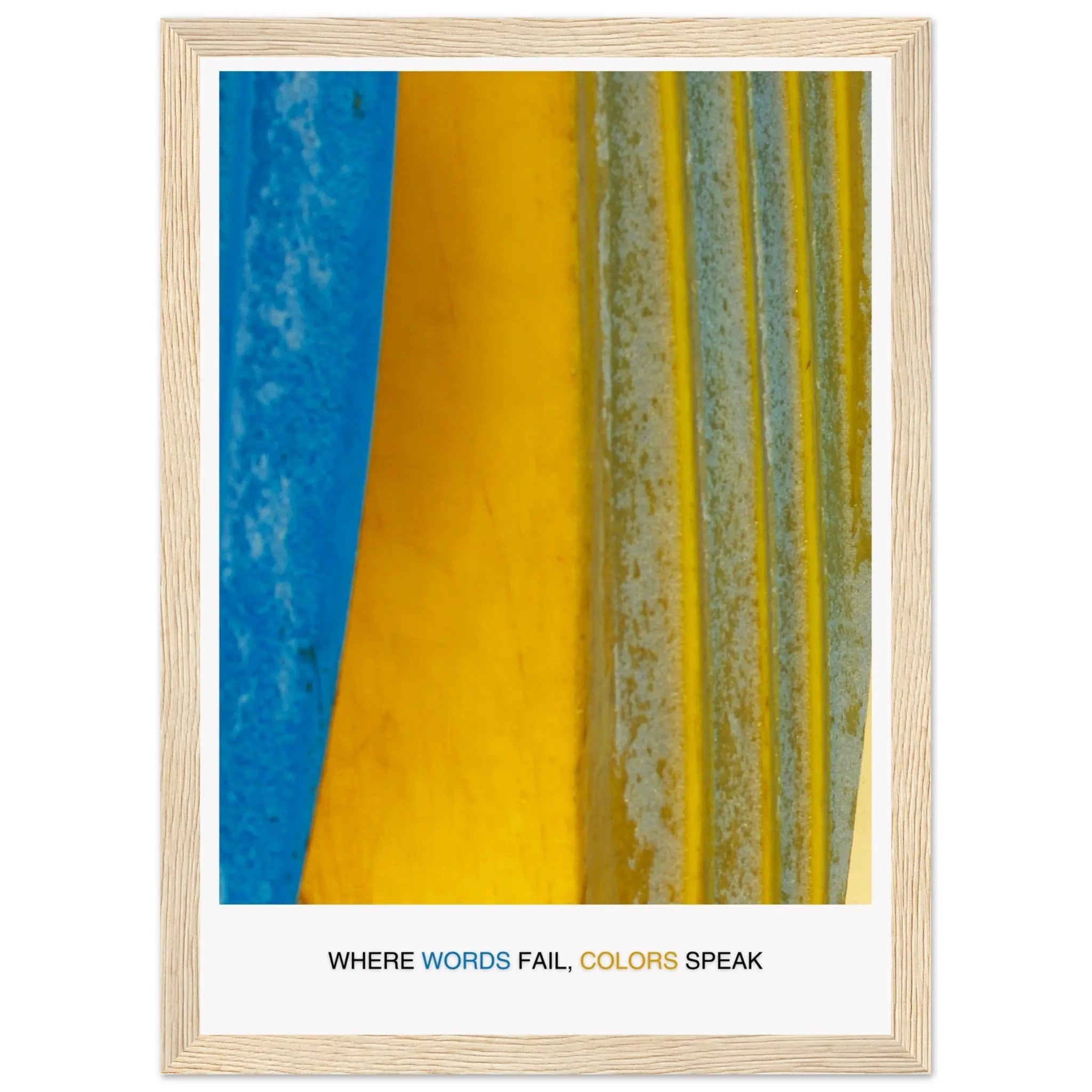 Abstract Blue Yellow Wall Art - Bold Colorful Modern Design  Print Material INK & FRAME STUDIO