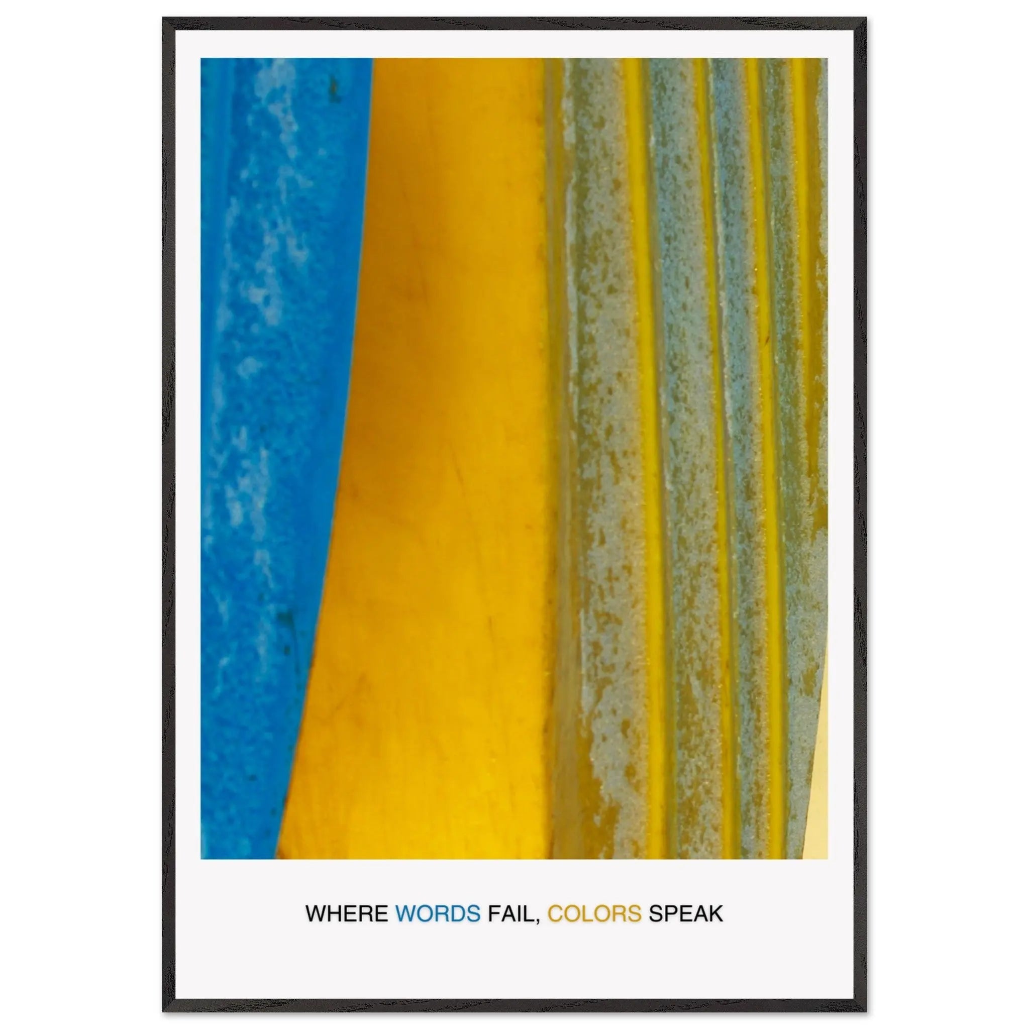Abstract Blue Yellow Wall Art - Bold Colorful Modern Design  Print Material INK & FRAME STUDIO