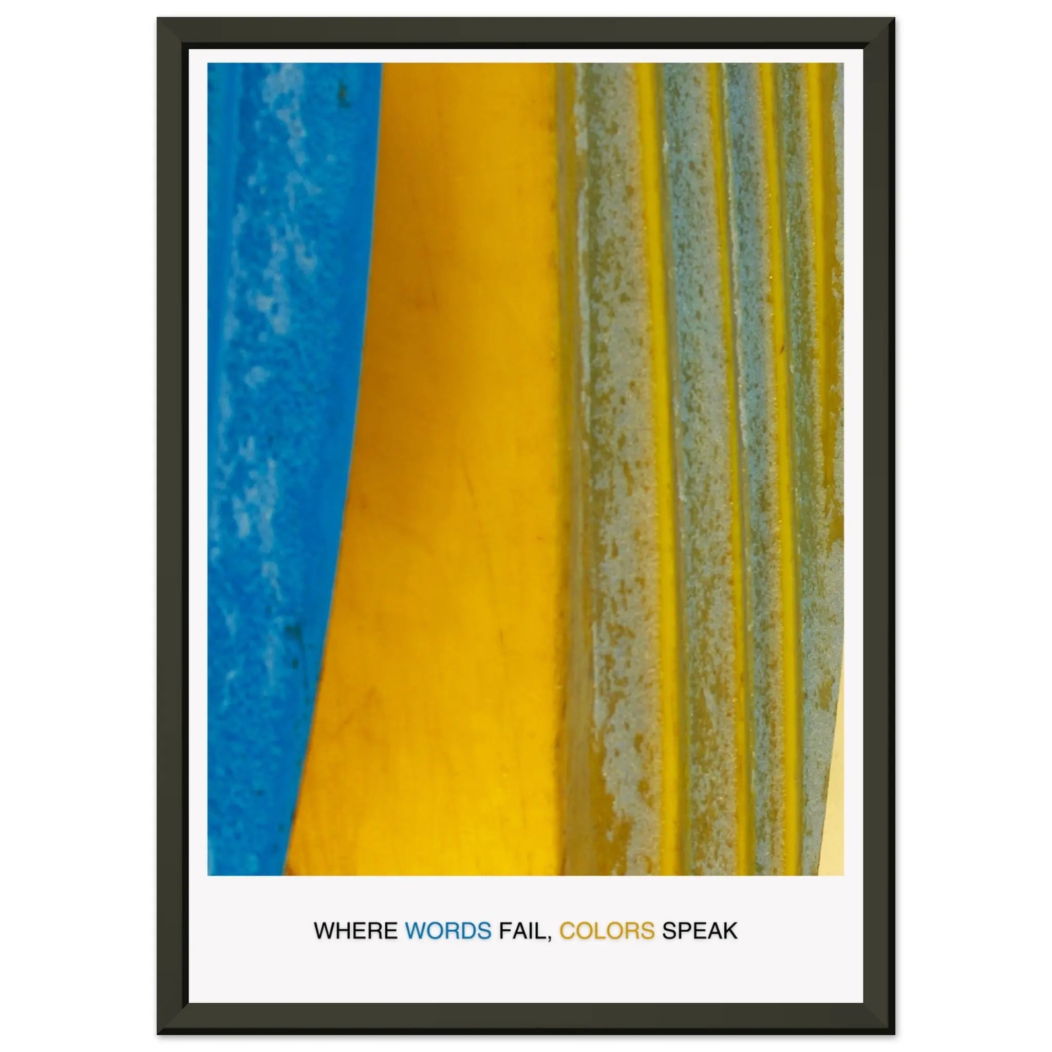 Abstract Blue Yellow Wall Art - Bold Colorful Modern Design  Print Material INK & FRAME STUDIO
