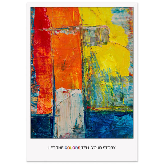 Abstract Explosion of Colorful Expression: Perfect Art for Living Rooms or Creative Spaces -uplifting poster décor, Christmas Poster Gift  Print Material INK & FRAME STUDIO