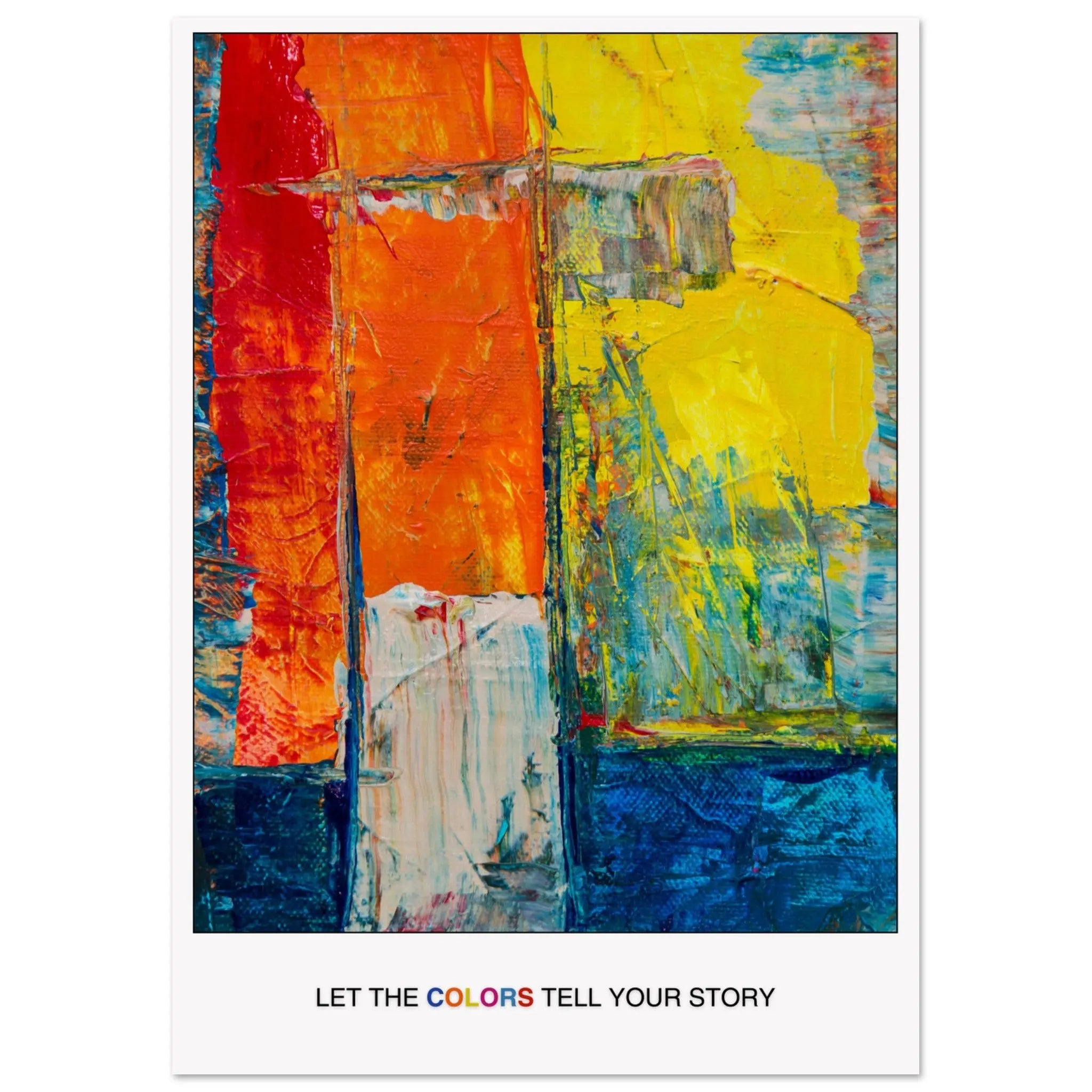 Abstract Explosion of Colorful Expression: Perfect Art for Living Rooms or Creative Spaces -uplifting poster décor, Christmas Poster Gift  Print Material INK & FRAME STUDIO