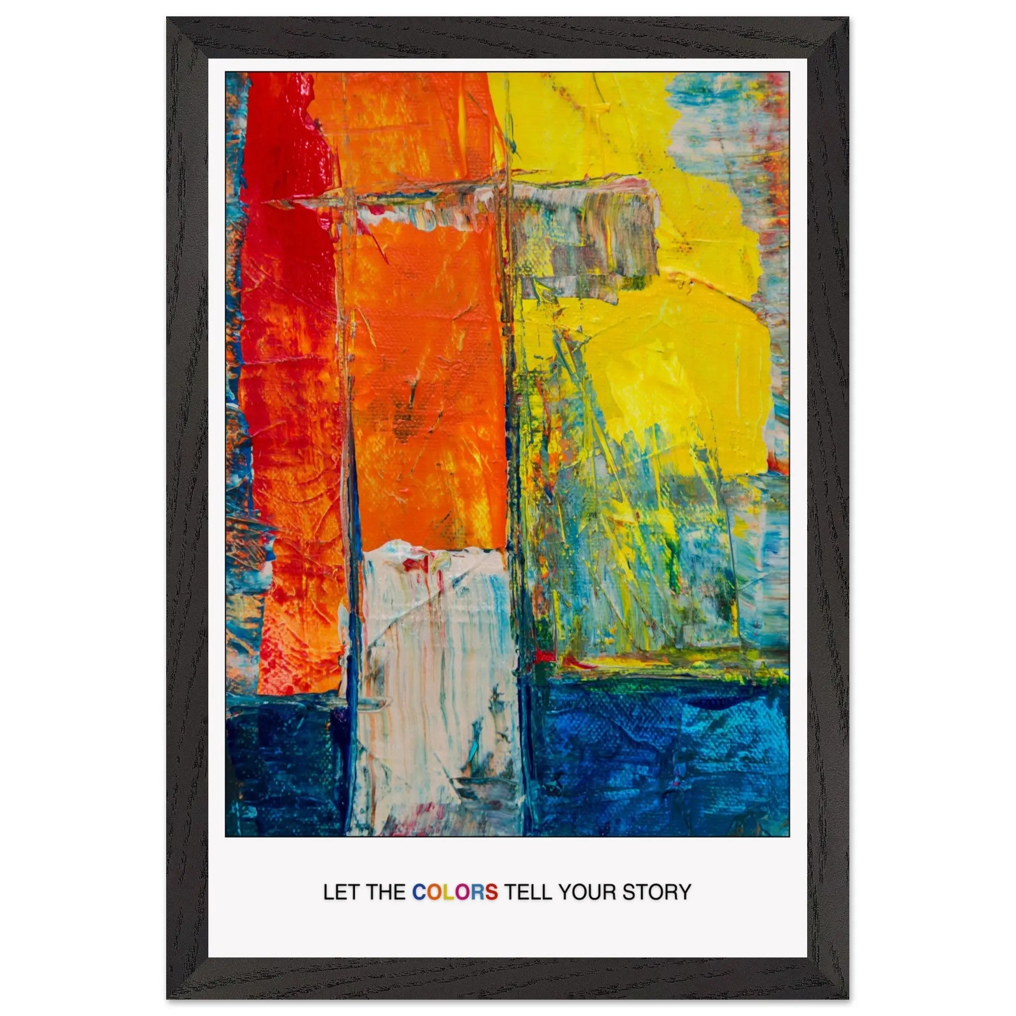 Abstract Explosion of Colorful Expression: Perfect Art for Living Rooms or Creative Spaces -uplifting poster décor, Christmas Poster Gift  Print Material INK & FRAME STUDIO