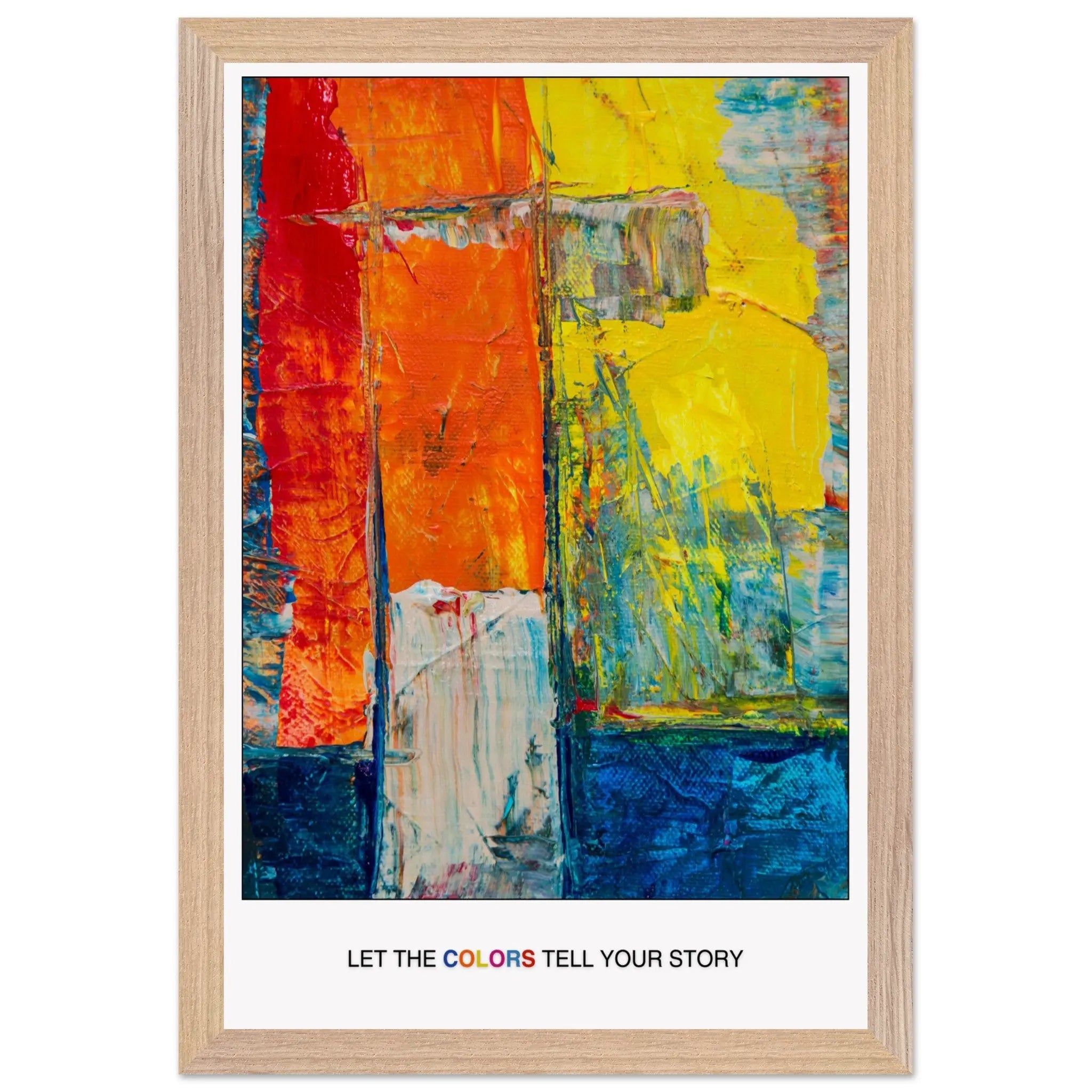 Abstract Explosion of Colorful Expression: Perfect Art for Living Rooms or Creative Spaces -uplifting poster décor, Christmas Poster Gift  Print Material INK & FRAME STUDIO