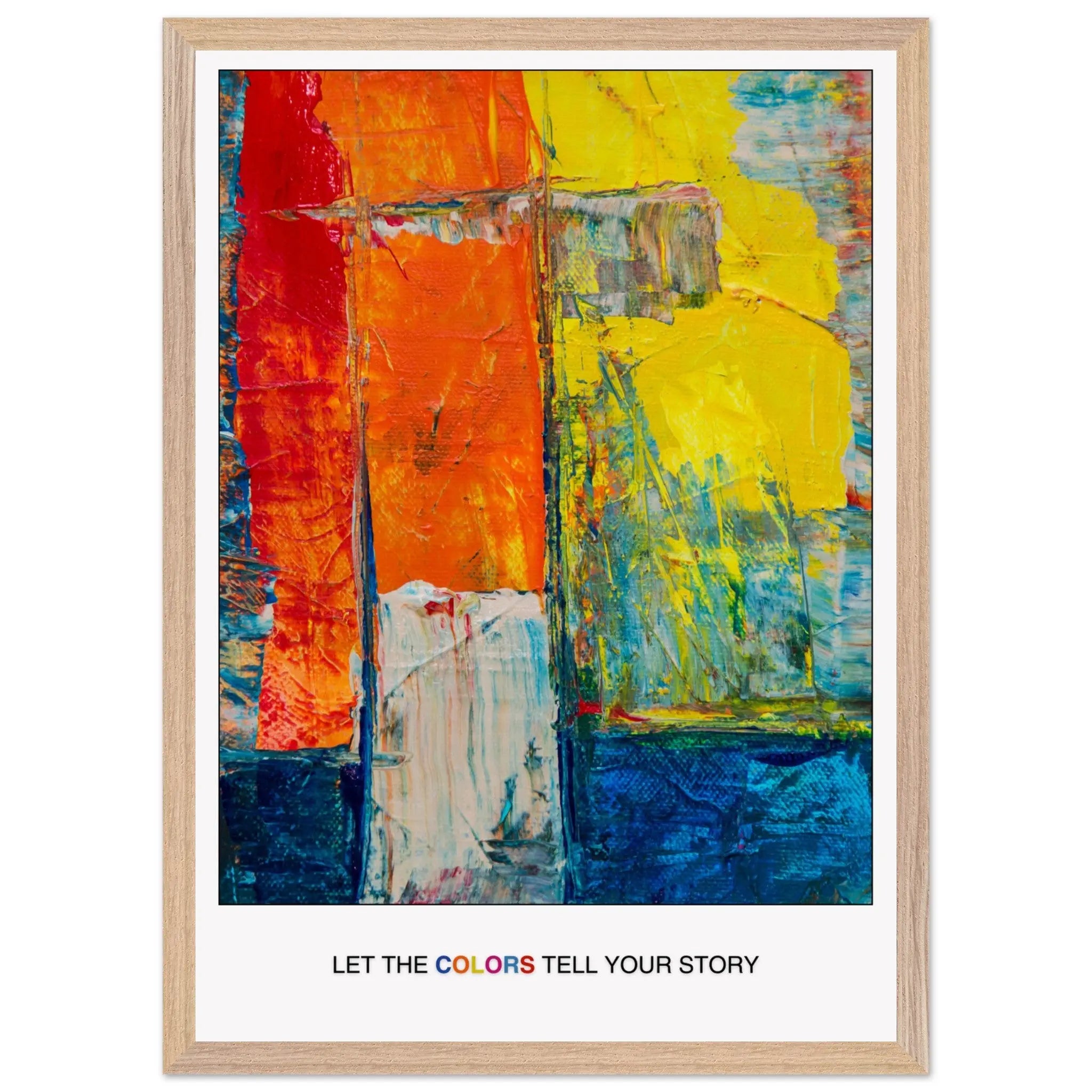 Abstract Explosion of Colorful Expression: Perfect Art for Living Rooms or Creative Spaces -uplifting poster décor, Christmas Poster Gift  Print Material INK & FRAME STUDIO