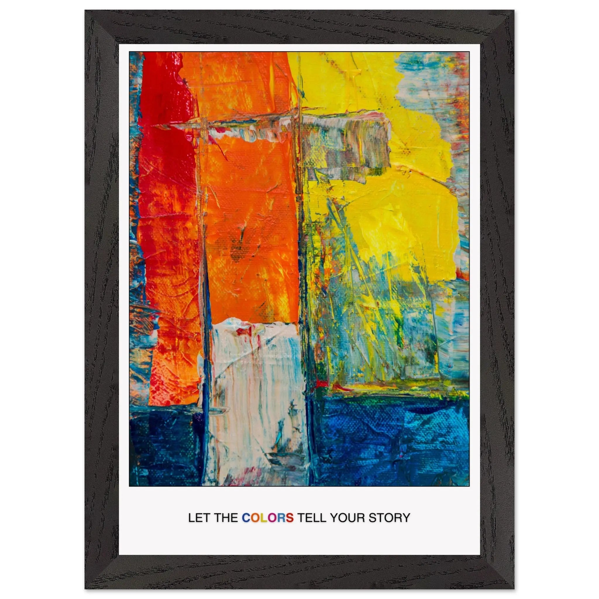 Abstract Explosion of Colorful Expression: Perfect Art for Living Rooms or Creative Spaces -uplifting poster décor, Christmas Poster Gift  Print Material INK & FRAME STUDIO