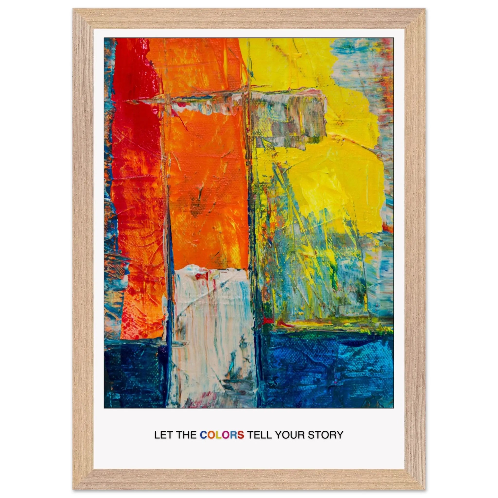 Abstract Explosion of Colorful Expression: Perfect Art for Living Rooms or Creative Spaces -uplifting poster décor, Christmas Poster Gift  Print Material INK & FRAME STUDIO