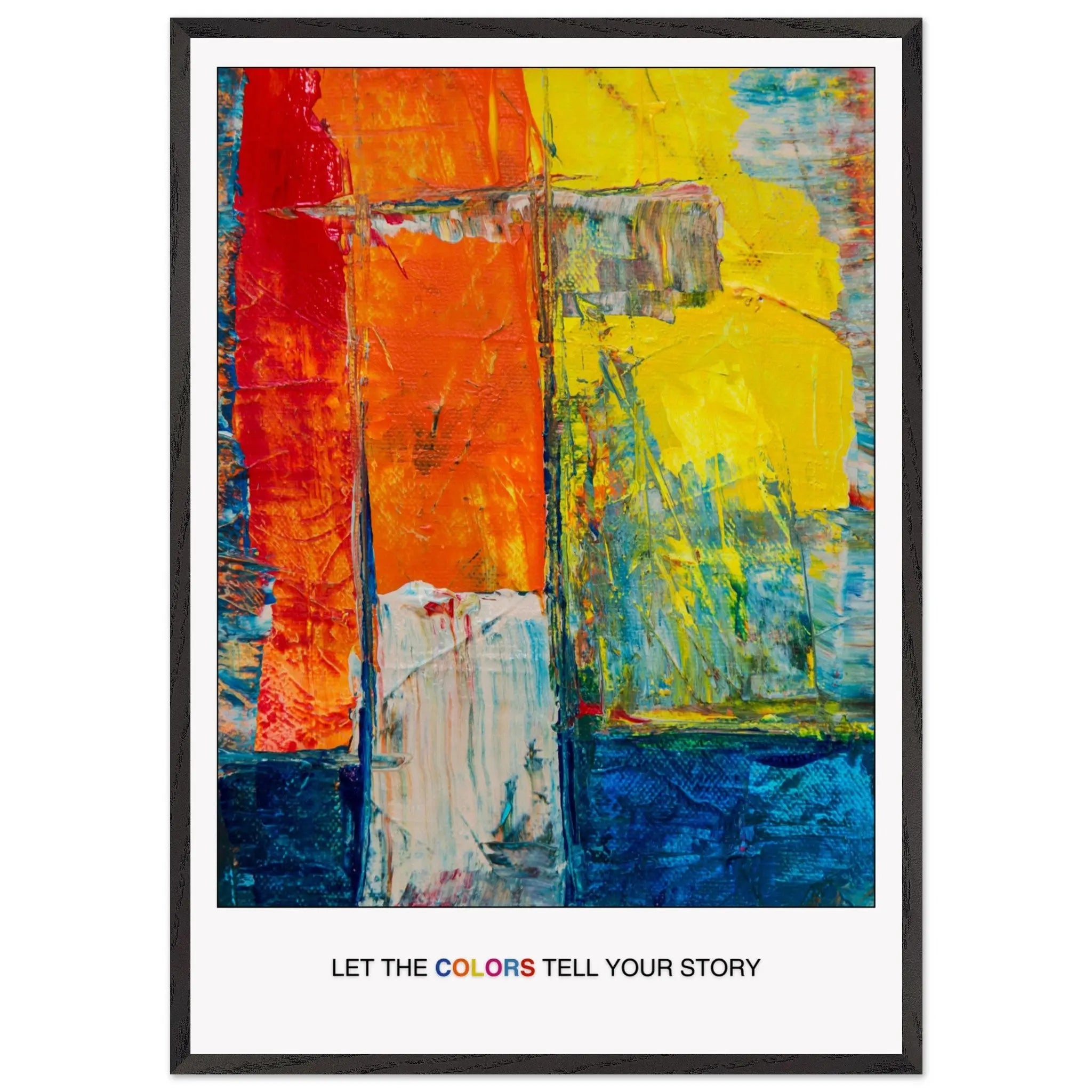 Abstract Explosion of Colorful Expression: Perfect Art for Living Rooms or Creative Spaces -uplifting poster décor, Christmas Poster Gift  Print Material INK & FRAME STUDIO