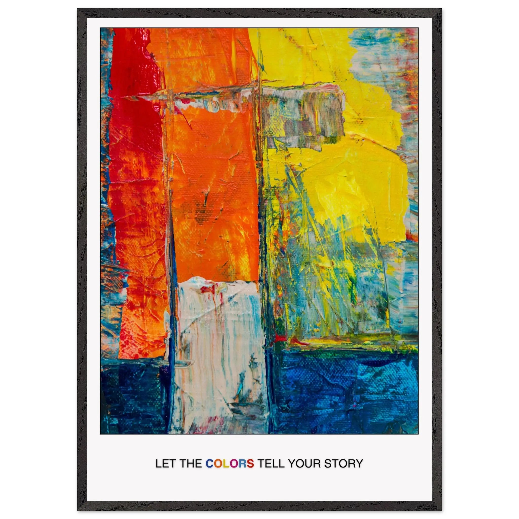 Abstract Explosion of Colorful Expression: Perfect Art for Living Rooms or Creative Spaces -uplifting poster décor, Christmas Poster Gift  Print Material INK & FRAME STUDIO