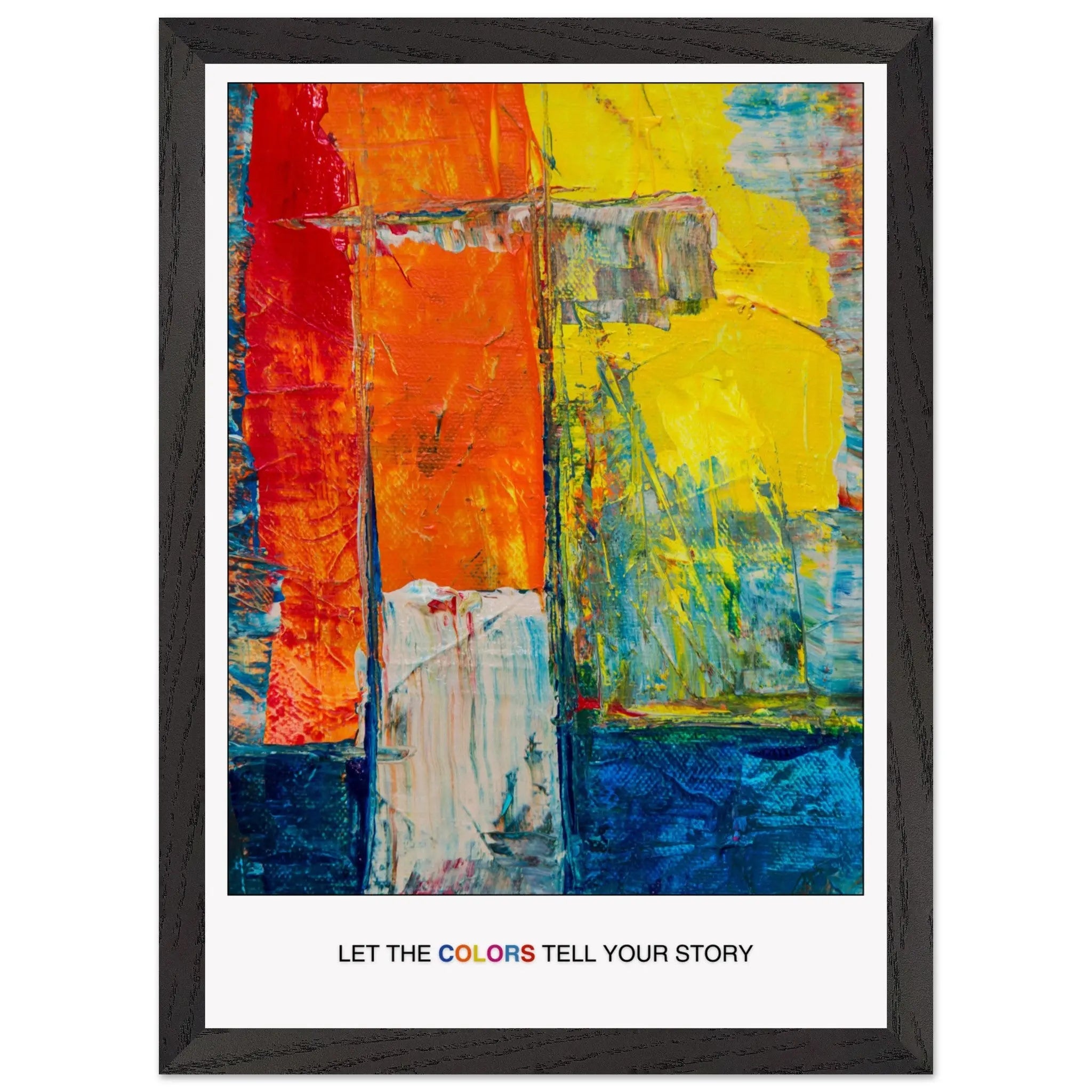 Abstract Explosion of Colorful Expression: Perfect Art for Living Rooms or Creative Spaces -uplifting poster décor, Christmas Poster Gift  Print Material INK & FRAME STUDIO