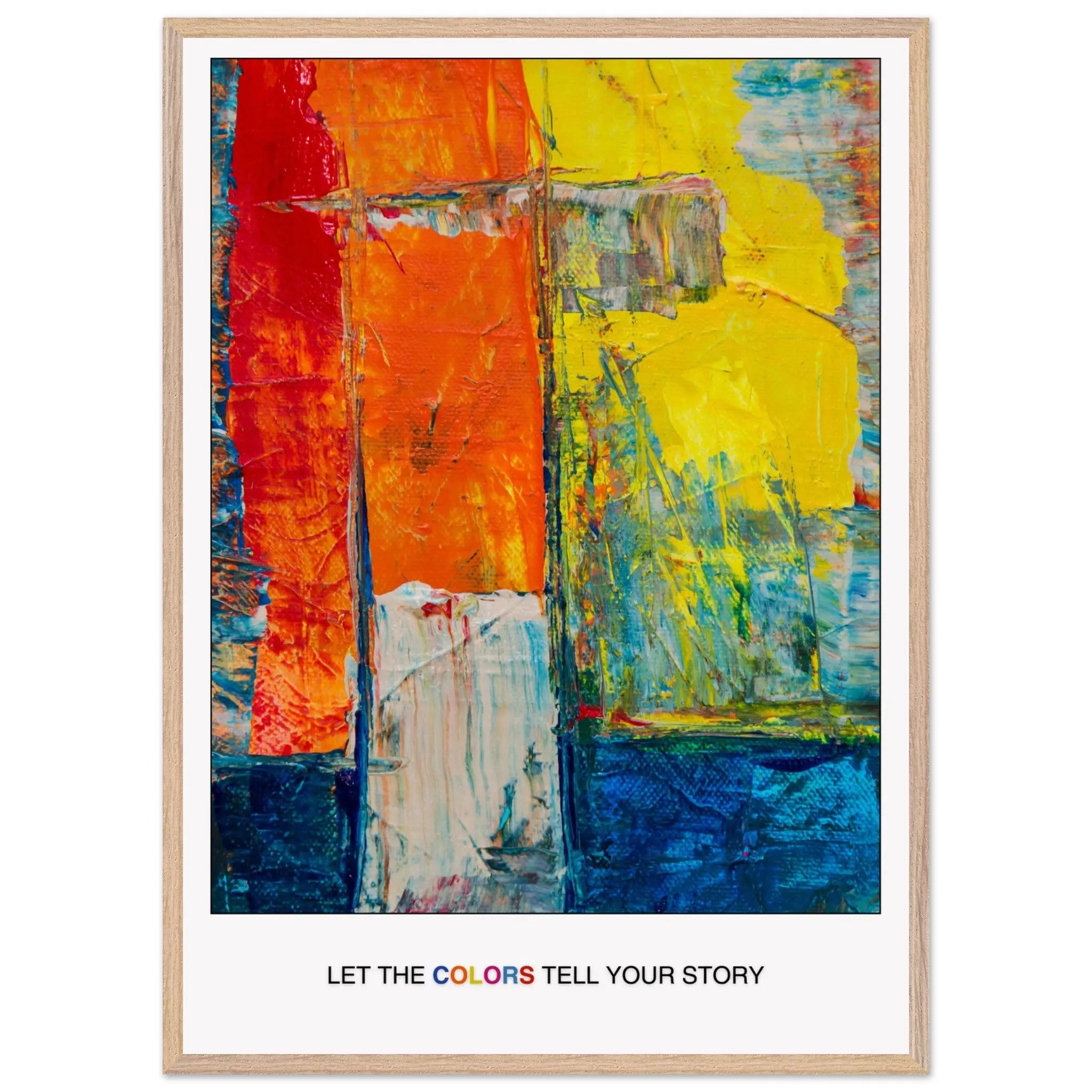 Abstract Explosion of Colorful Expression: Perfect Art for Living Rooms or Creative Spaces -uplifting poster décor, Christmas Poster Gift  Print Material INK & FRAME STUDIO