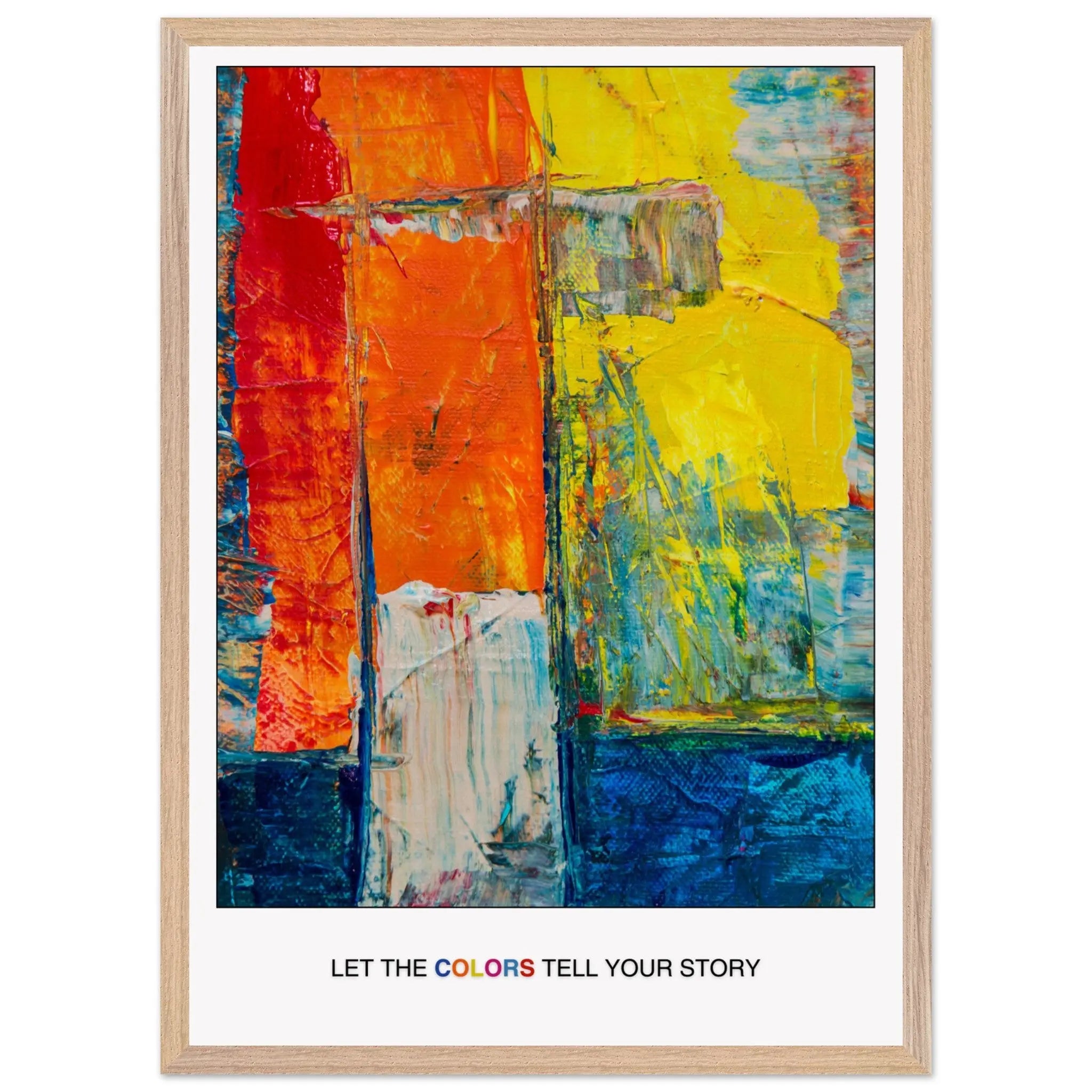 Abstract Explosion of Colorful Expression: Perfect Art for Living Rooms or Creative Spaces -uplifting poster décor, Christmas Poster Gift  Print Material INK & FRAME STUDIO